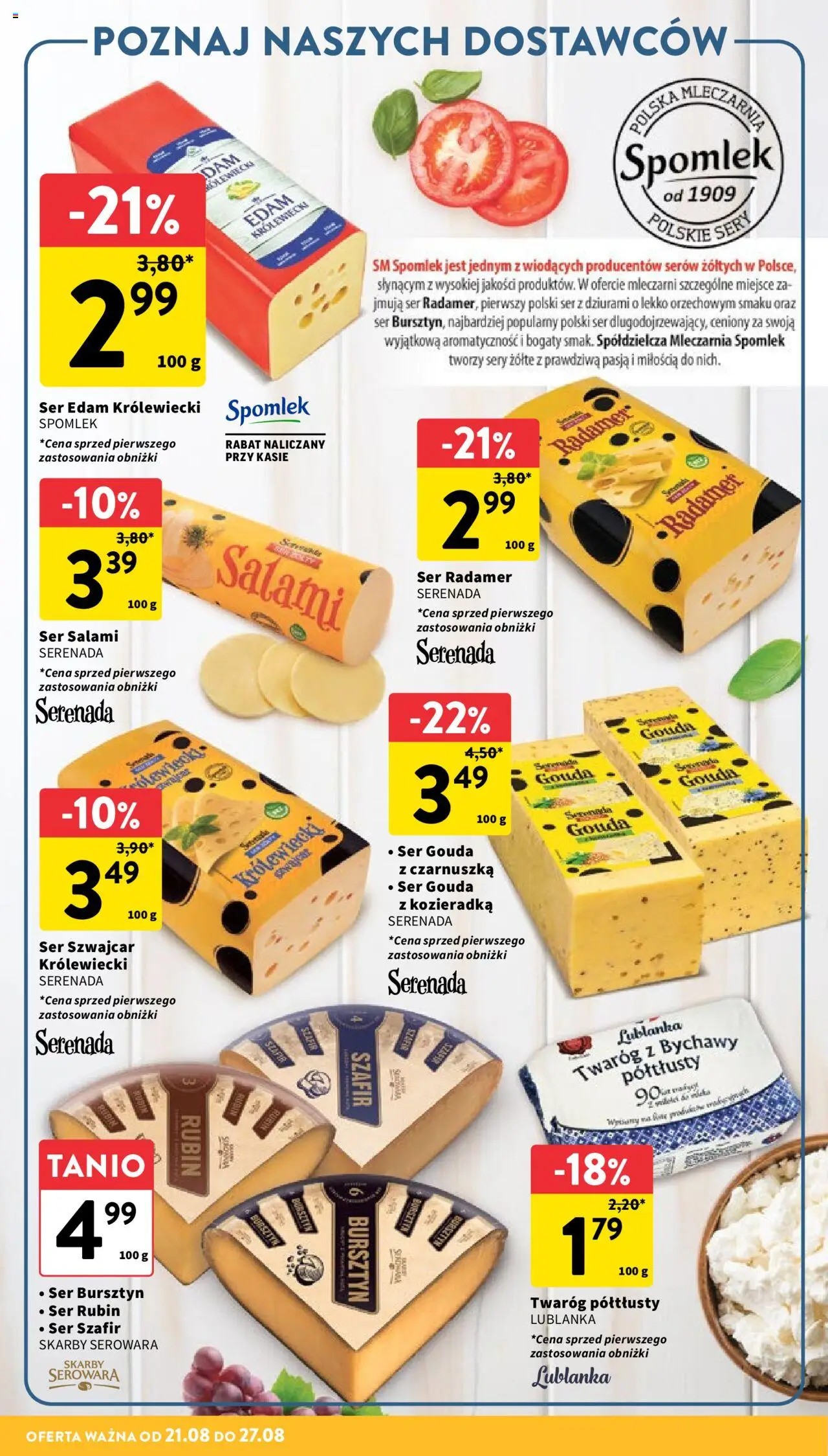 Intermarche Gazetka od 21.08.2025 | Strona: 20 | Produkty: Twaróg półtłusty, Czarnuszka, Sery, Ser