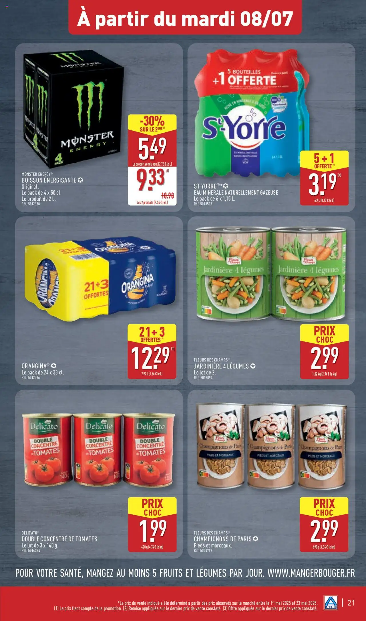  | Page: 23 | Produits: Orangina, Jardinière, Boisson énergisante, Tomates