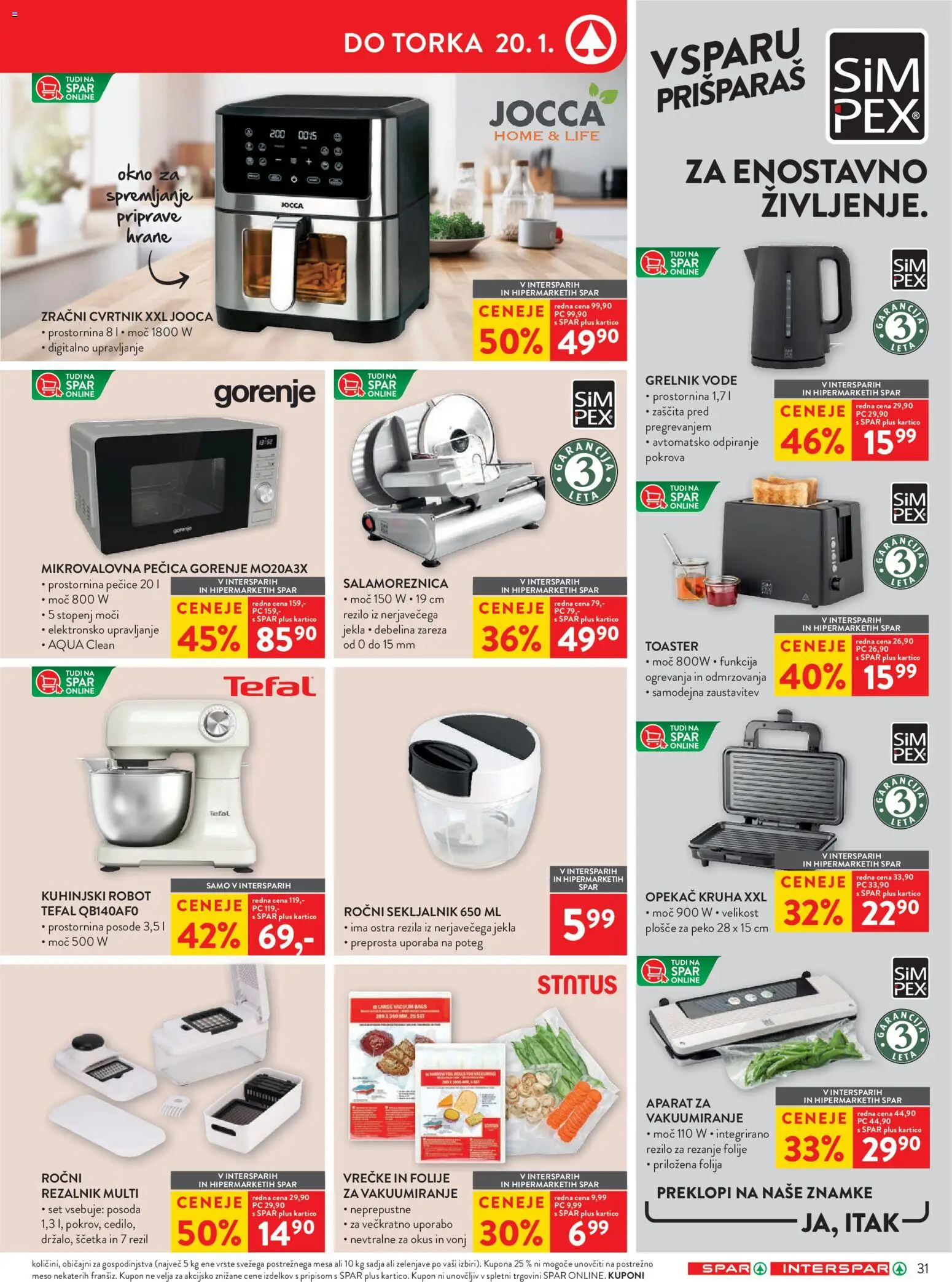 Novi Spar katalog ponudbe – veljaven od 07.01.2026 | Stran: 36 | Izdelki: Rezalnik, Okno, Grelnik vode, Folija