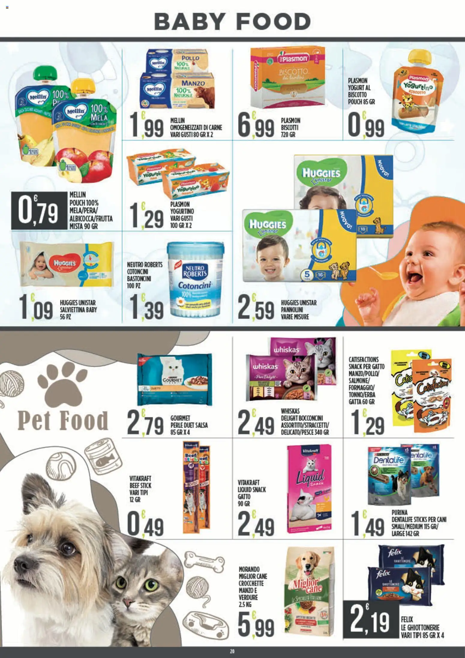 Volantino Euroesse del 07.04.2026 | Pagina: 20 | Prodotti: Pannolini, Pollo, Biscotti, Verdure