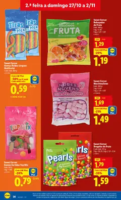 Pré-visualização Lidl folheto válido de 27.10.2025 | Página: 26 | Produtos: Top, Rebuçados, Sumo, Gomas