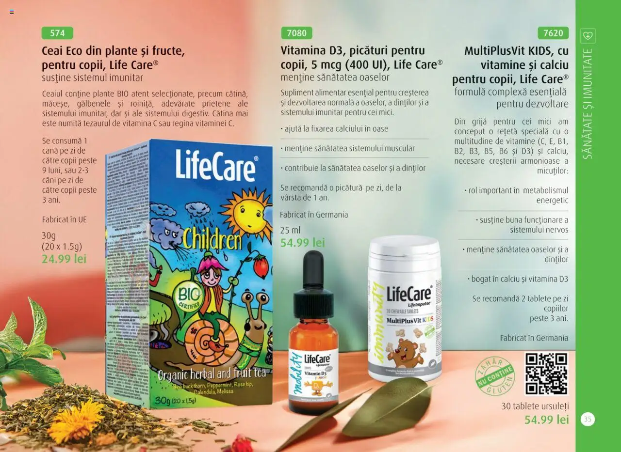 Life Care catalog - Aprilie/Octombrie – valabil de la 01.04.2025 | Pagină: 37 | Produse: Şerit ödül, Mici, Pește, Ceai