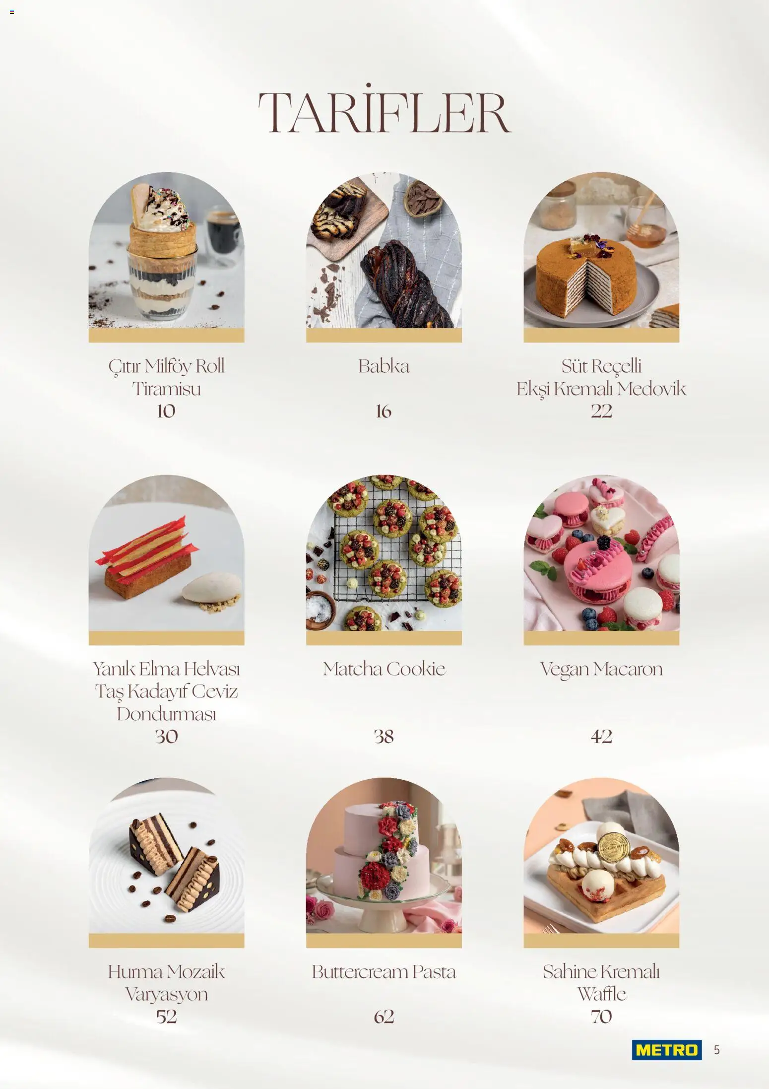 Metro - Pastacılık Kataloğu - 06.04.2026 tarihinden itibaren geçerlidir | Sayfa: 5 | Ürünler: Süt, Elma, Hurma, Ceviz