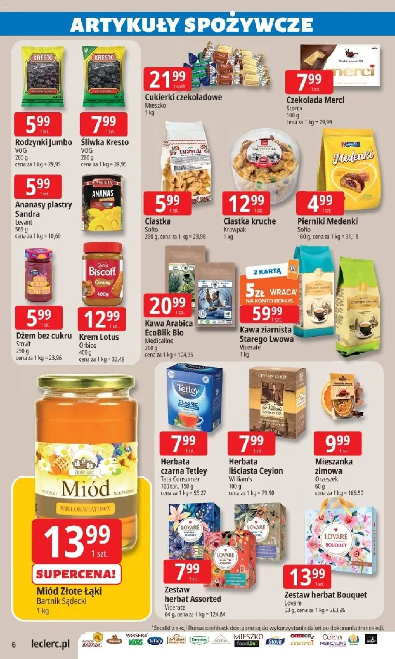 E.Leclerc Gazetka - Zamość od 13.11.2025 | Strona: 6 | Produkty: Karta, Pierniki, Herbata, Rodzynki
