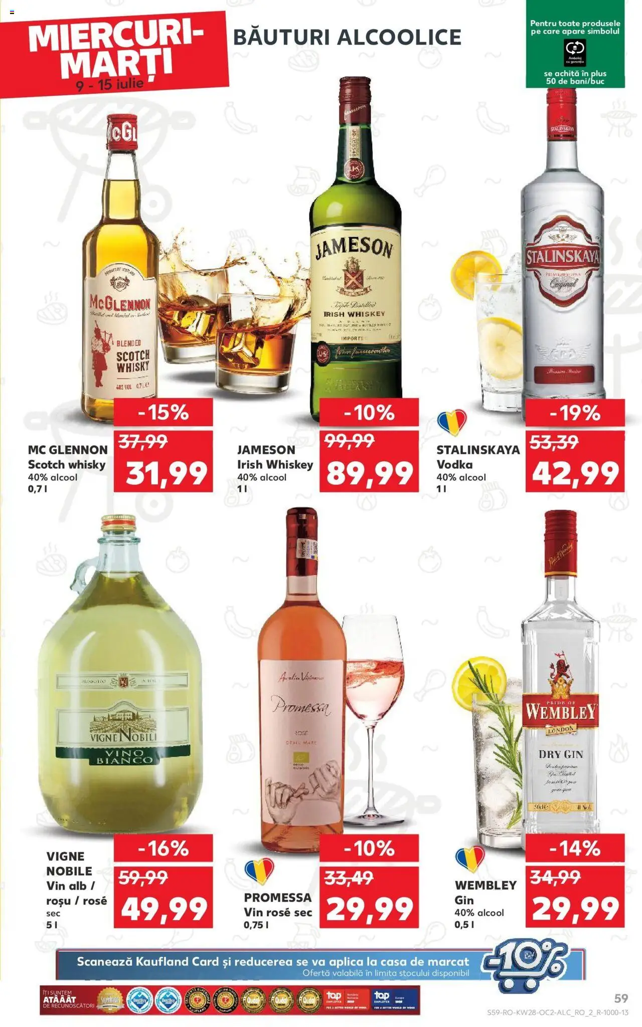 Catalog Kaufland - Bucureşti – valabil de la 09.07.2025 | Pagină: 59 | Produse: Vin, Mere, Gin, Whiskey