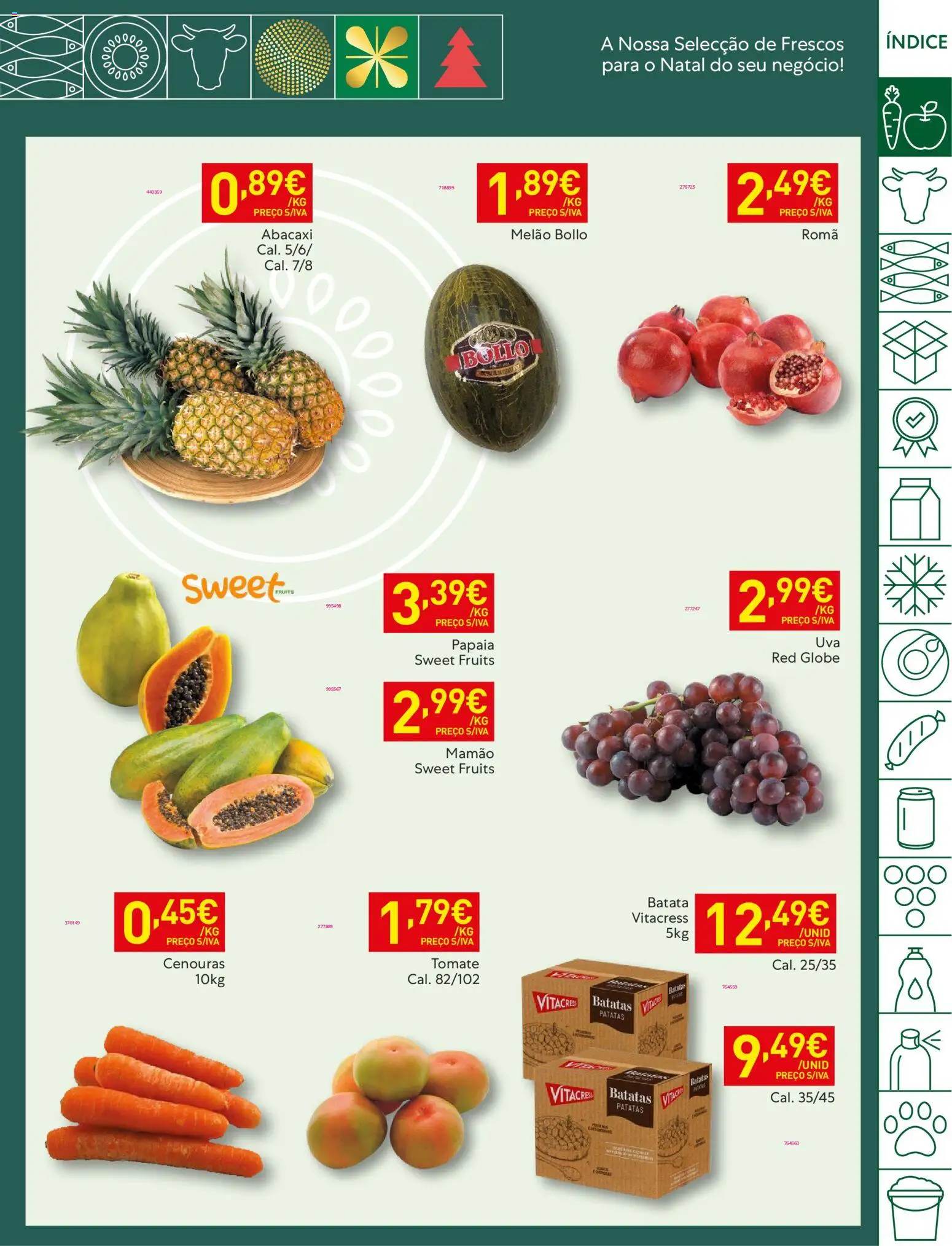 Recheio folheto │ válido de 16.12.2025 | Página: 3 | Produtos: Batata, Tomate, Abacaxi, Mamão