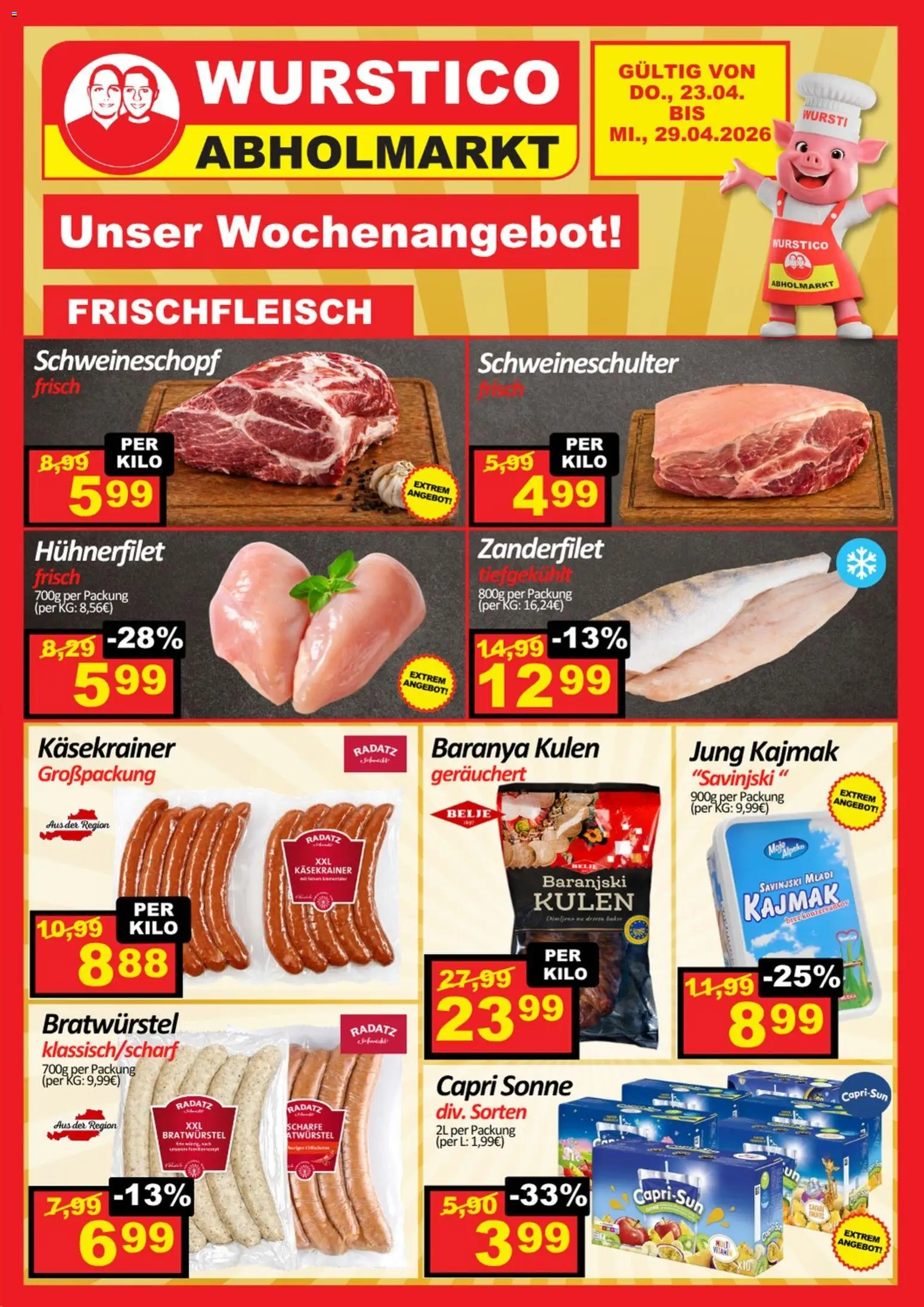 Wurstico Abholmarkt Flugblatt gültig ab 23.04.2026 | Seite: 1