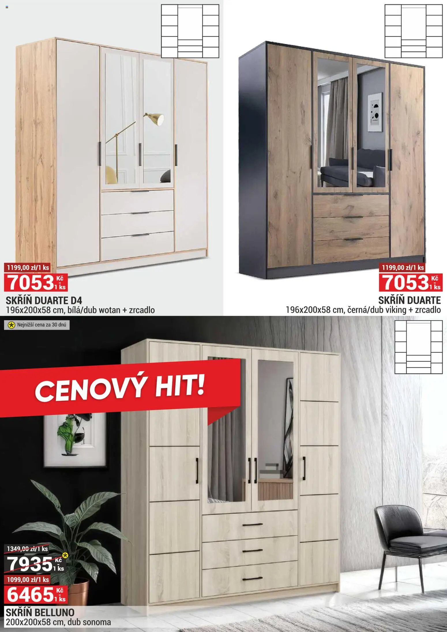 Merkury Market leták od 01.04.2026 | Strana: 13 | Produkty: Zrcadlo, Skříň