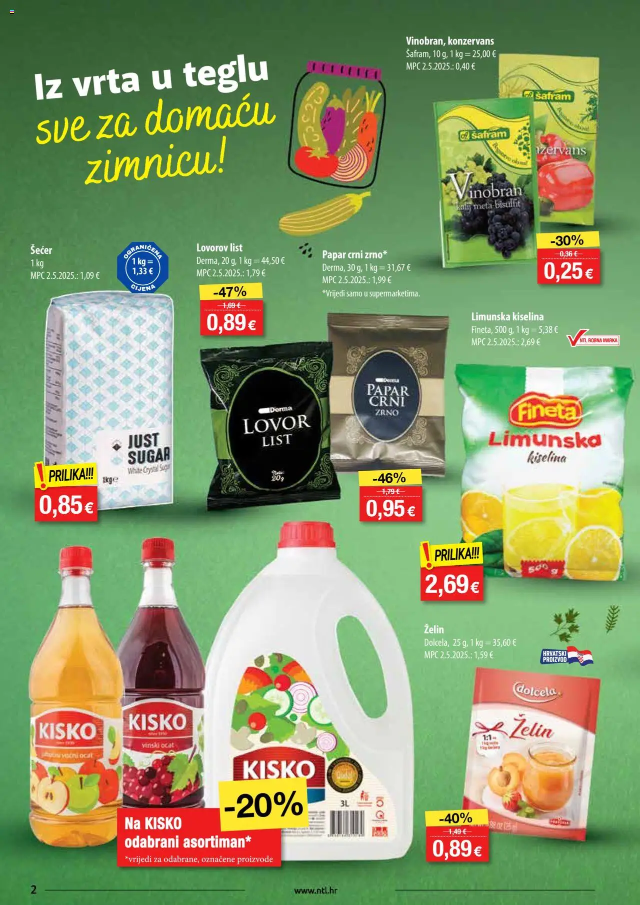 NTL katalog | vrijedi od 06.08.2025 | Stranica: 2 | Proizvodi: Ocat, Šećer, Papar