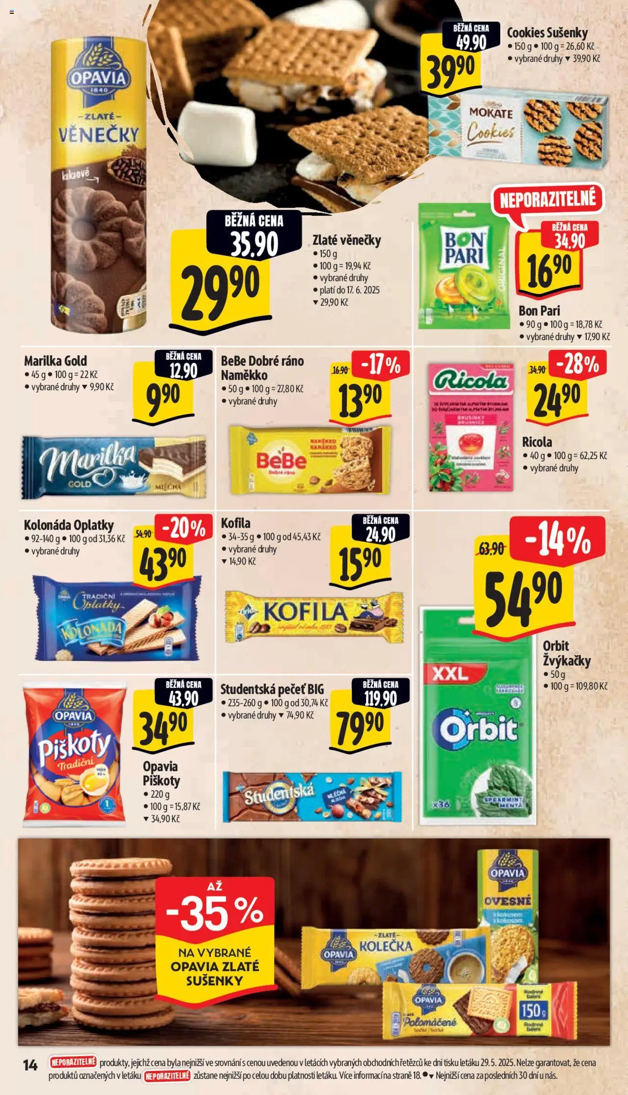 Albert leták - Supermarket od 04.06.2025 | Strana: 22 | Produkty: Mokate, Piškoty, Cookies, Studentská pečeť