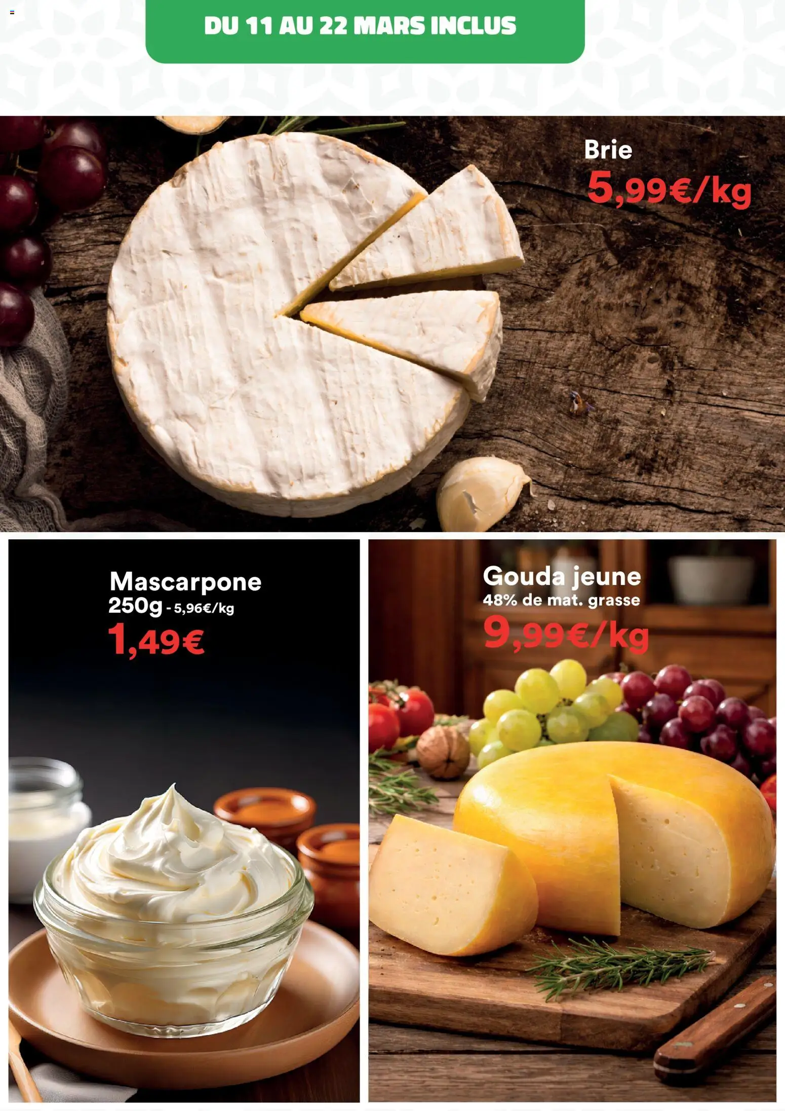 {H1} | Page: 12 | Produits: Mascarpone, Brie, Gouda