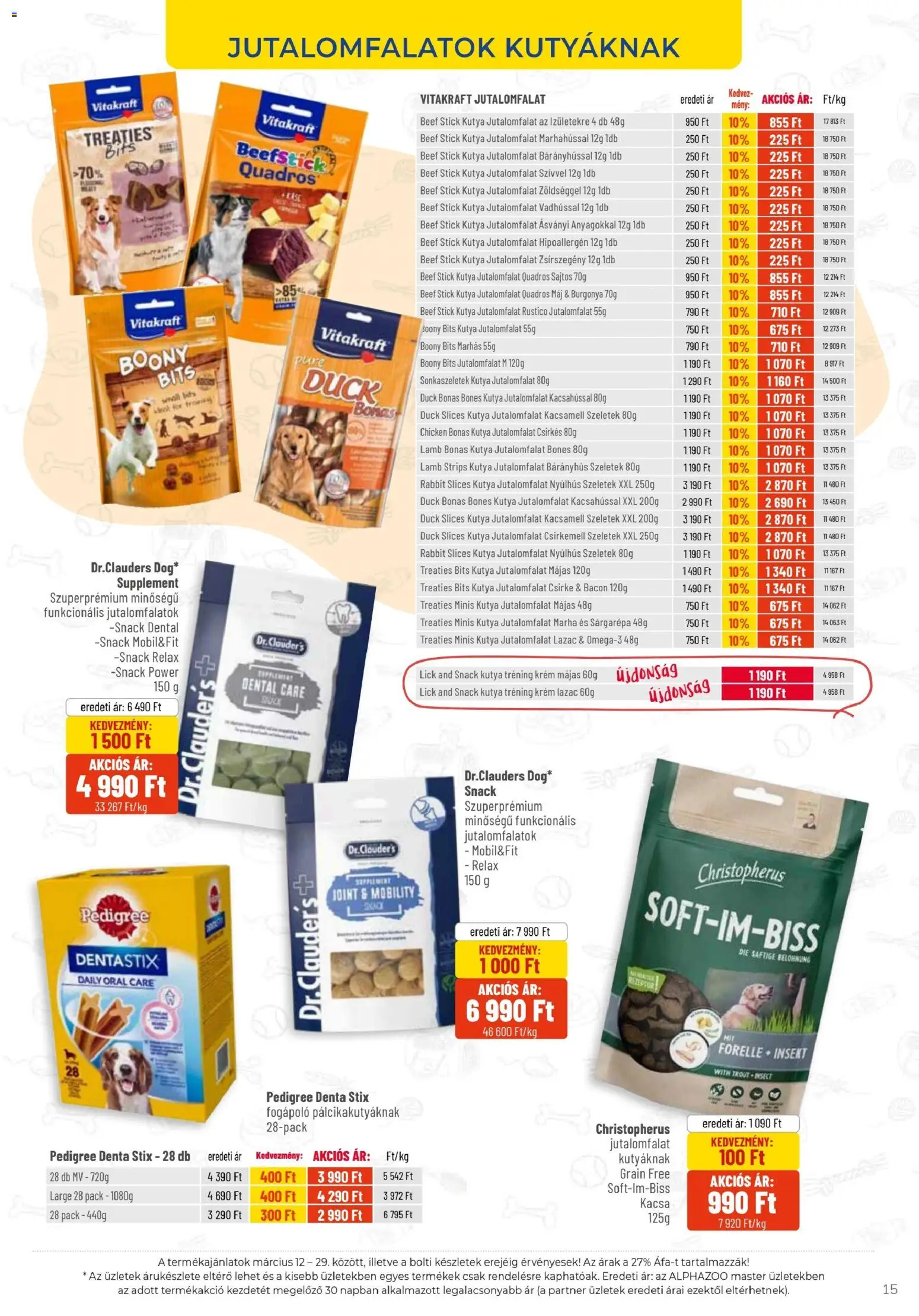 AlphaZoo akciós ujság - amely érvényes a következő dátumtól: 12.03.2026 | Oldal: 15 | Termékek: Burgonya, Kacsamell, Sárgarépa, Csirkemell