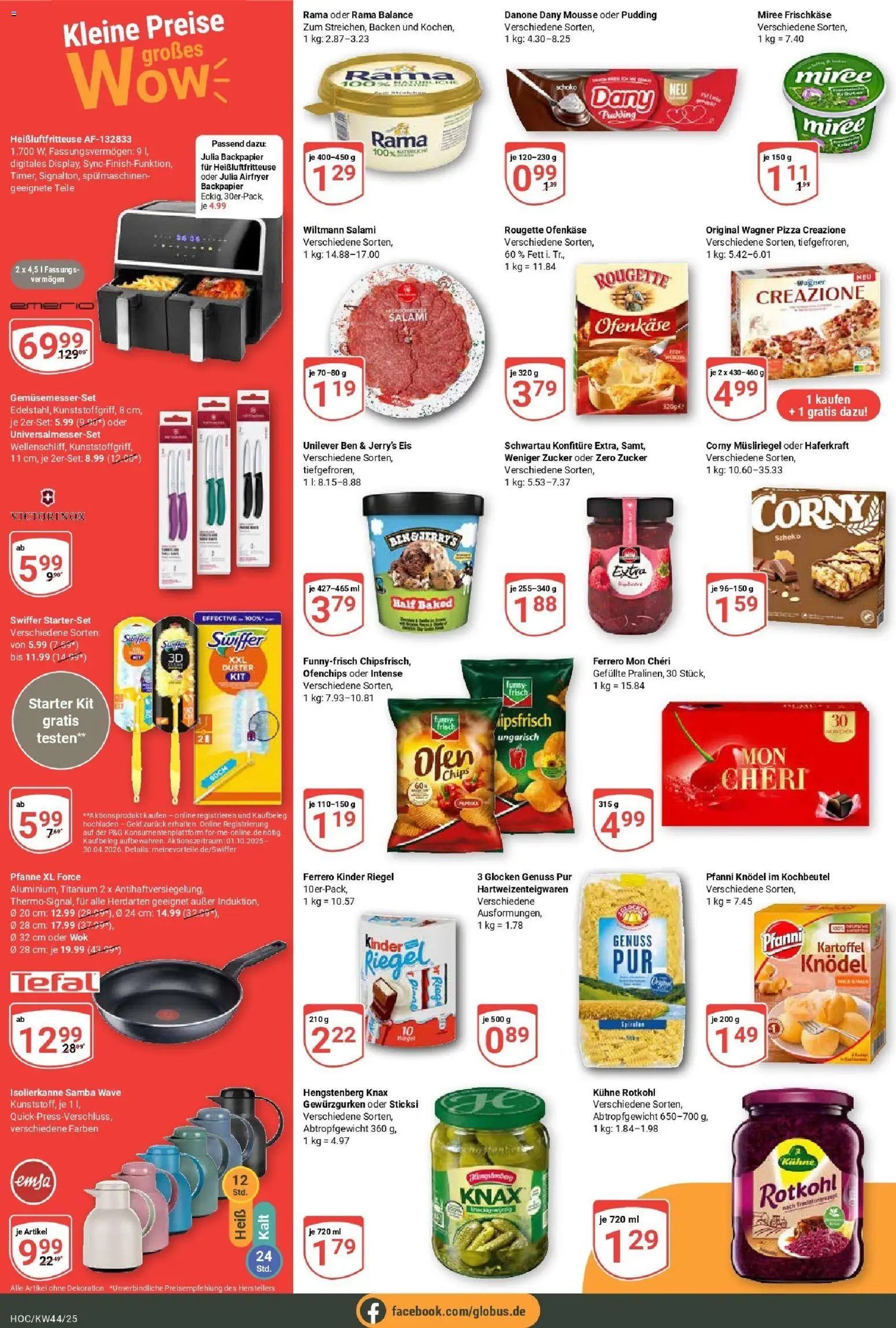 Globus prospekt Hockenheim	 – gültig ab 26.10.2025 | Seite: 2 | Produkte: Rougette ofenkase, Salami, Swiffer, Mon cheri