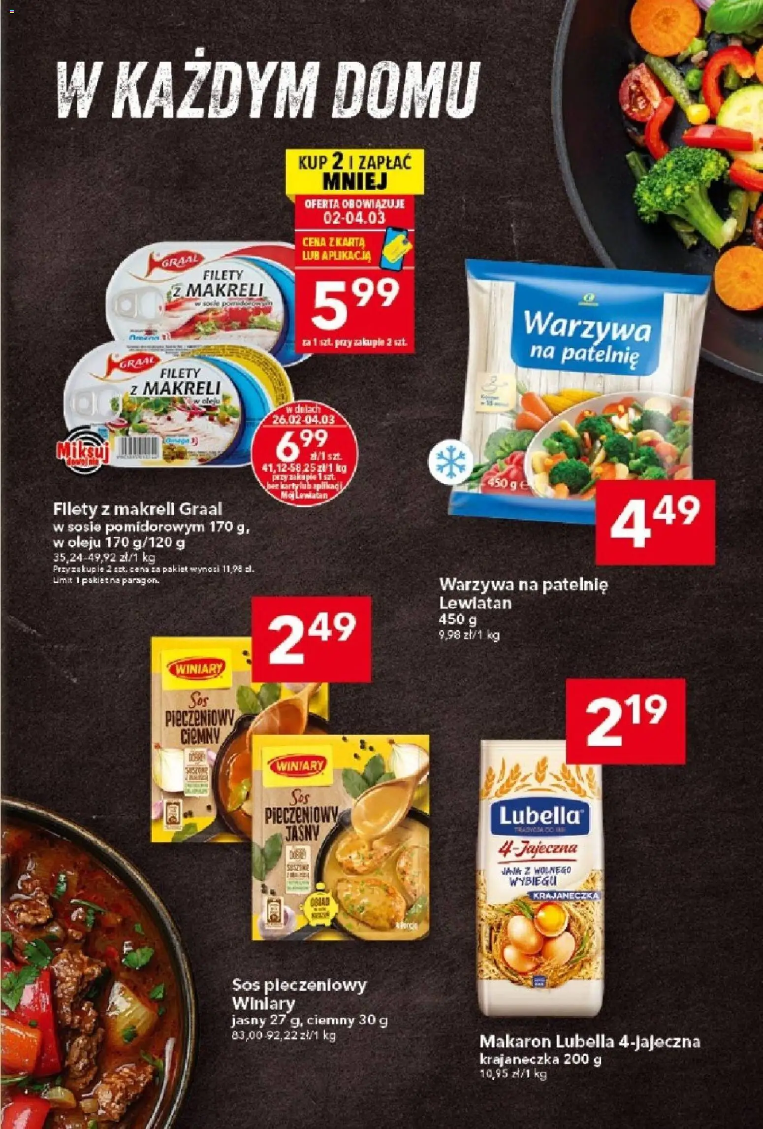 Lewiatan gazetka od 26.02.2026 | Strona: 7 | Produkty: Warzywa na patelnie, Patelnie, Makaron, Sos