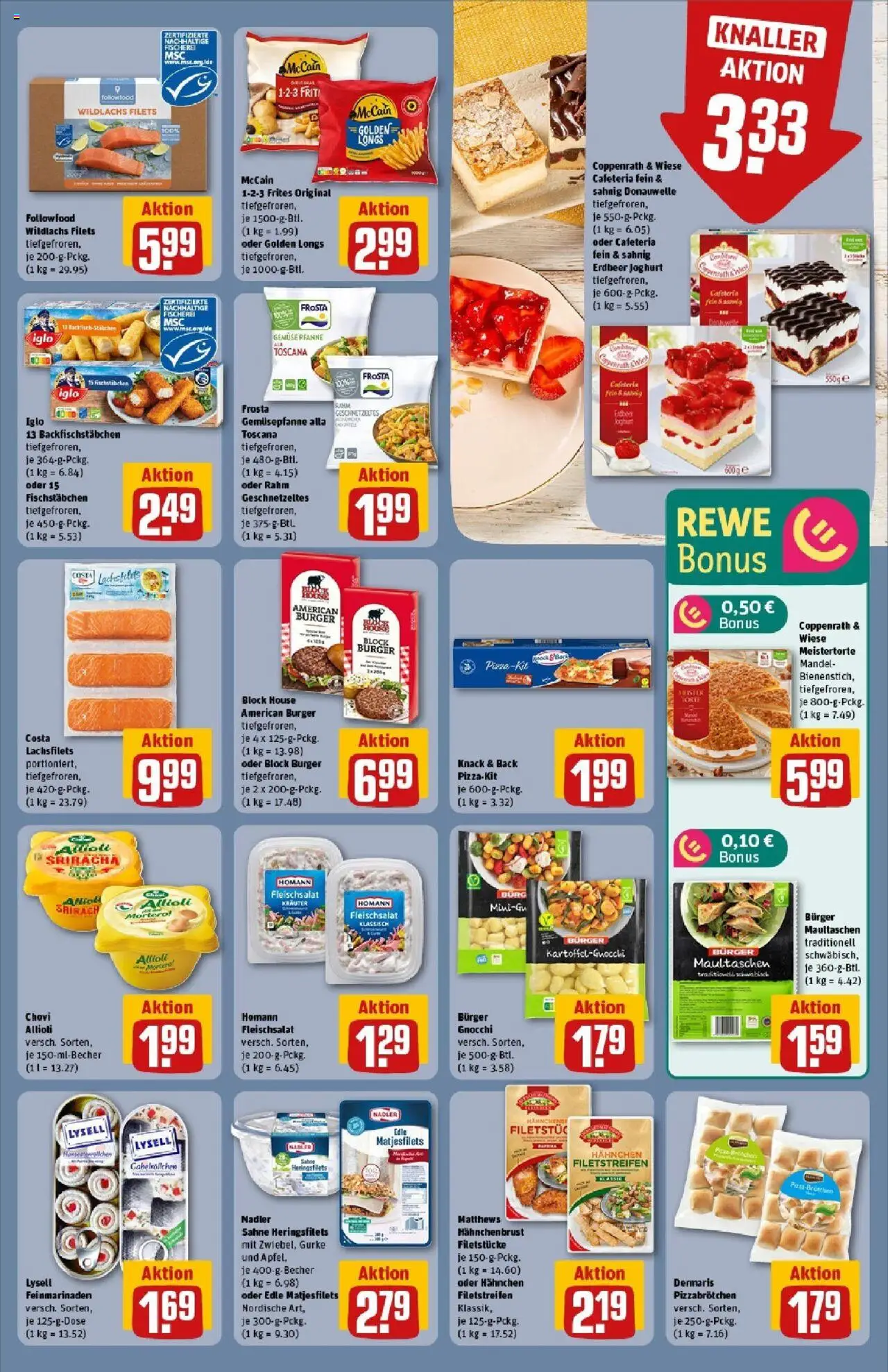 Rewe prospekt Frankfurt / Nieder-Eschbach	 - gültig ab dem 01.06.2025 | Seite: 13 | Produkte: Burger, McCain, Frosta, Gemüse