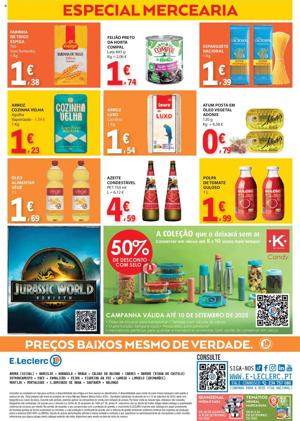 E.Leclerc folheto │ válido de 04.09.2025 | Página: 36 | Produtos: Esparguete, Farinha de trigo, Peixe, Tomate