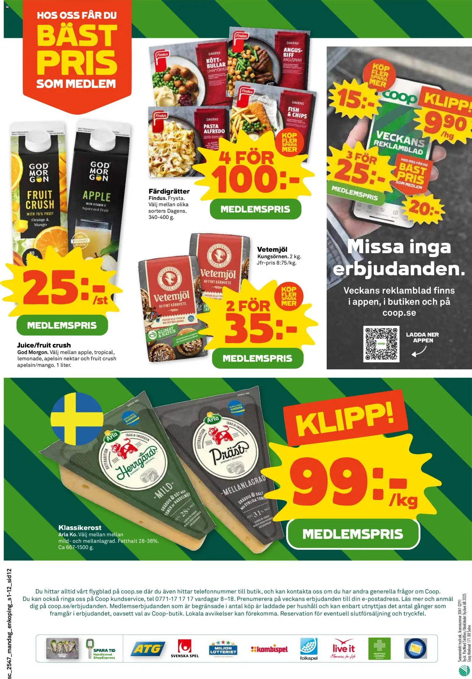 Stora Coop reklamblad aktuell från 17.11.2025 | Sida: 12 | Produkter: Chips, Äpple, Apelsin, Spel