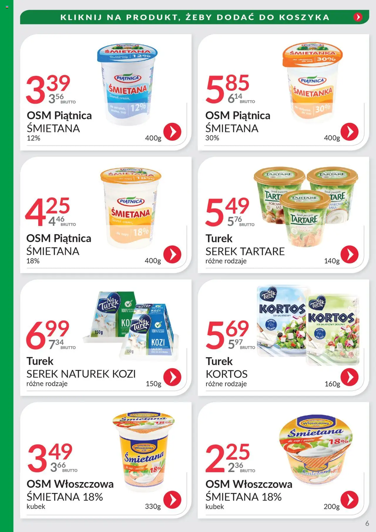 Eurocash Gazetka - Oferta Południe od 28.09.2025 | Strona: 6 | Produkty: Serek, Ser, Śmietana