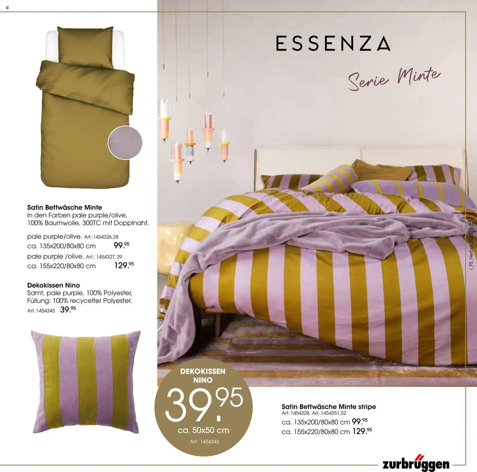 Zurbrüggen Trend-Journal Herbst – gültig ab 21.10.2025 | Seite: 31 | Produkte: Bettwäsche