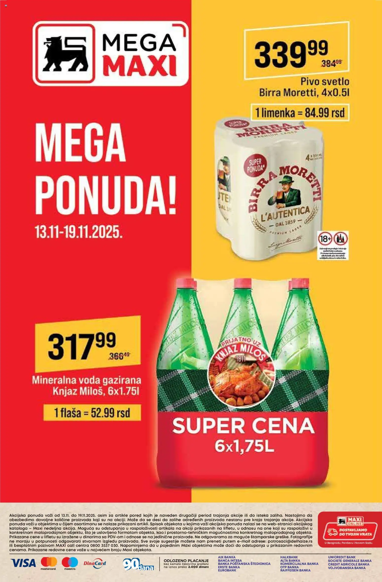 Mega Maxi katalog - važi od 13.11.2025 | Strana: 8 | Proizvode: Birra Moretti, Sto, Vrata, Voda