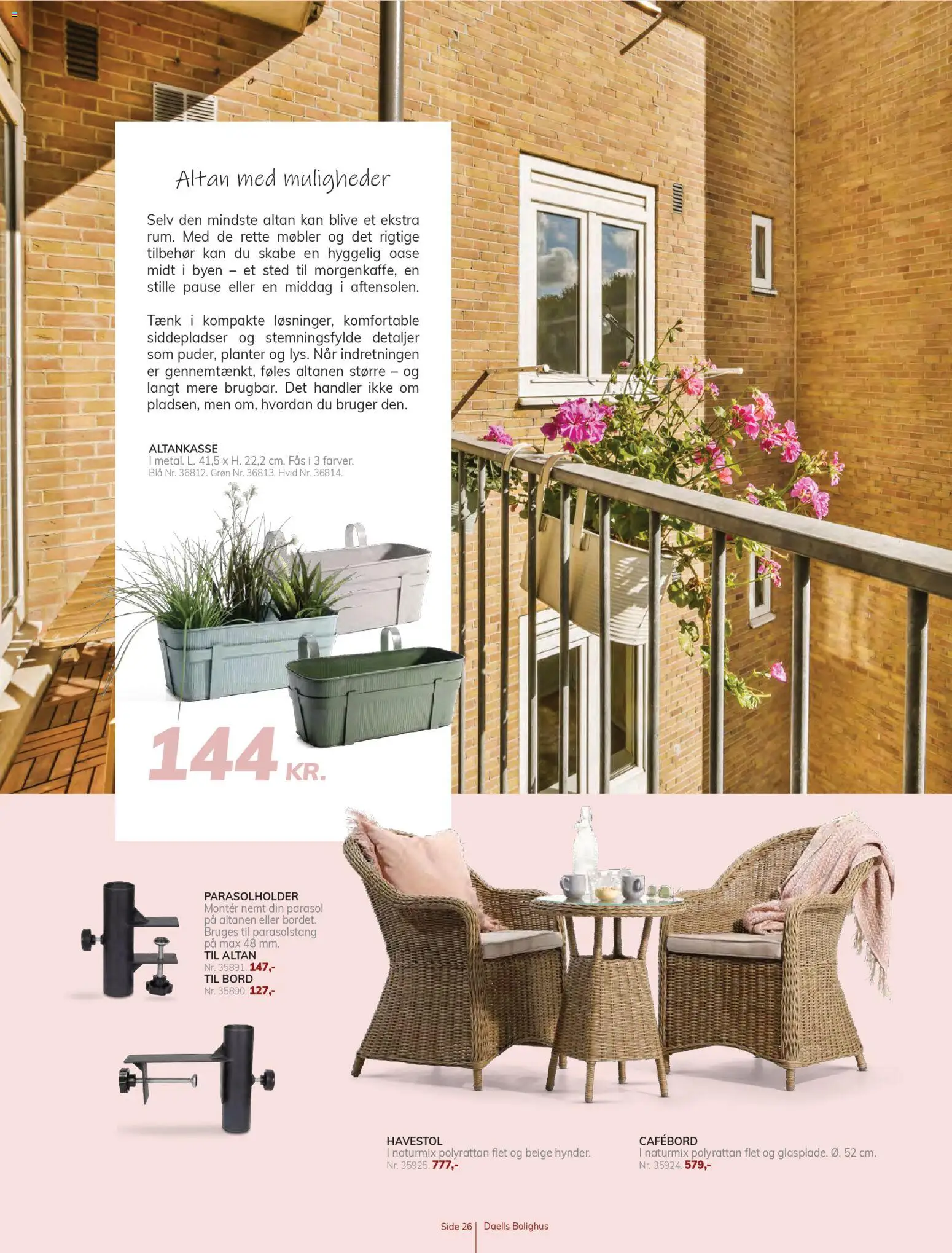 Daells Bolighus tilbudsavis – gyldig fra 18.03.2026 | Side: 26 | Produkter: Bord, Søm, Parasol