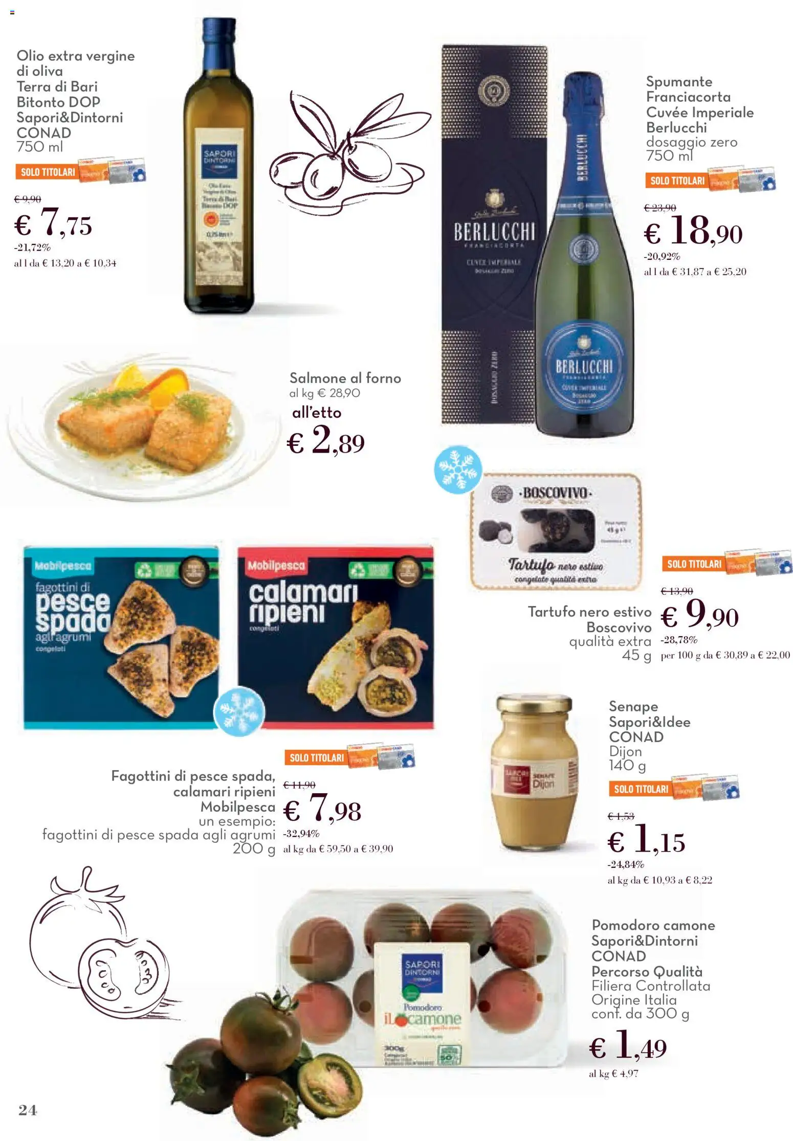 Volantino Conad del 01.12.2025 | Pagina: 24 | Prodotti: Salmone, Olive, Agrumi, Terra