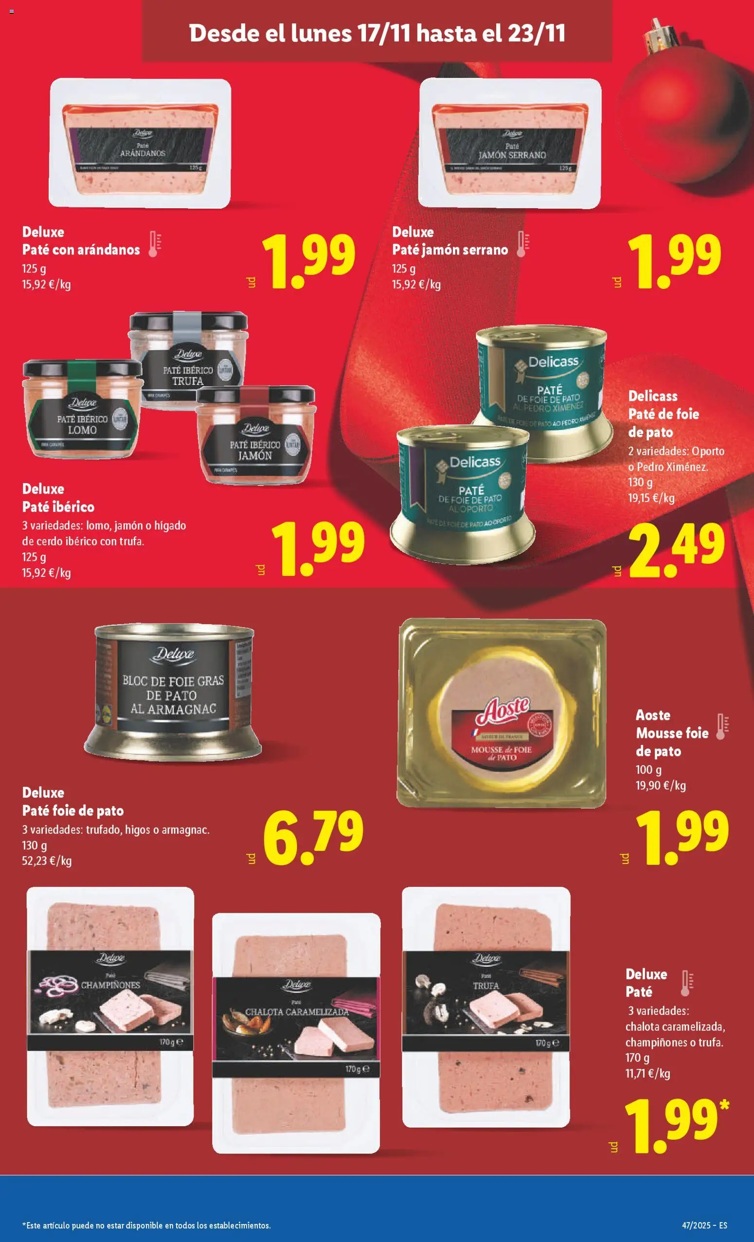Lidl folleto │ válido desde el 17.11.2025 | Página: 23 | Productos: Cerdo, Paté, Té, Σαντιγύ