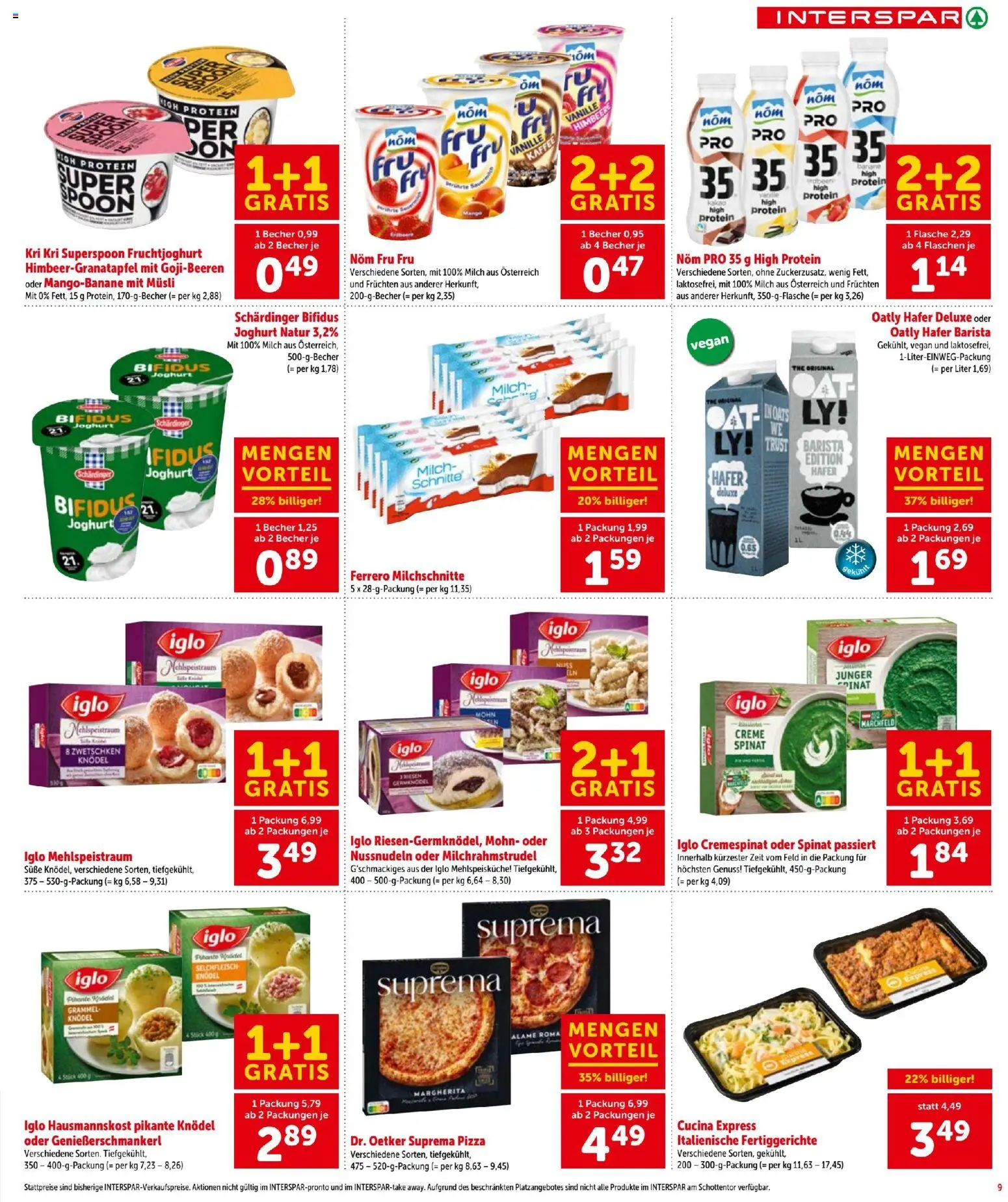 Interspar - Flugblatt gültig ab 12.03.2026 | Seite: 9 | Produkte: Fertiggerichte, Himbeere, Kaffee, Pizza