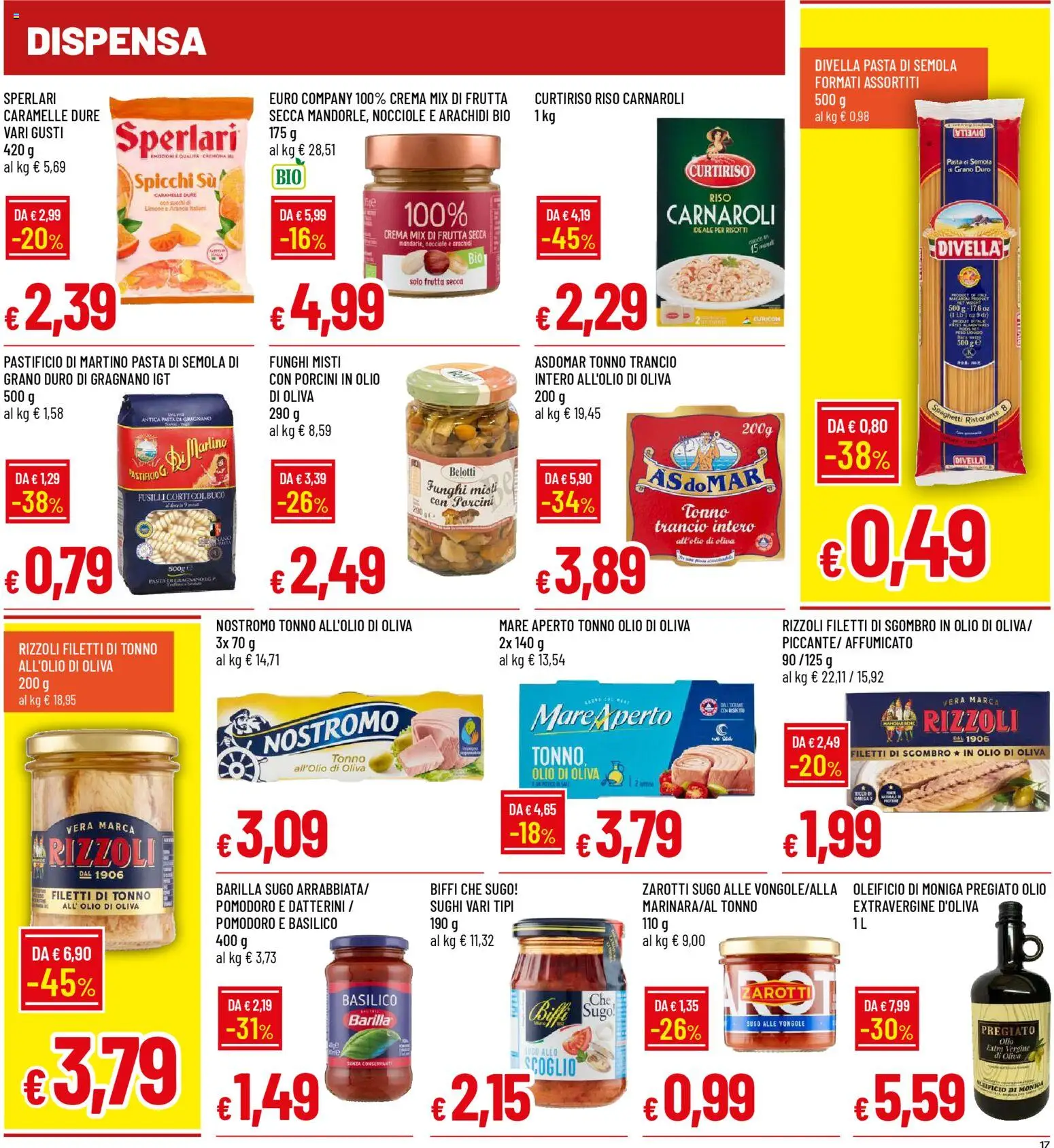 Volantino Famila del 12.03.2026 | Pagina: 17 | Prodotti: Riso Carnaroli, Nocciole, Arachidi, Olio di Oliva