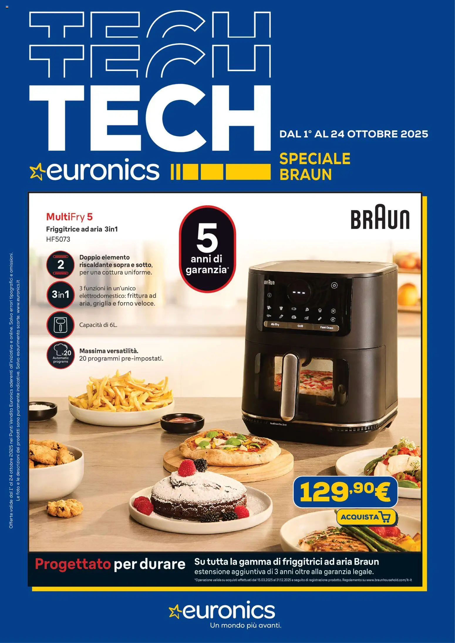 Volantino Euronics del 01.10.2025 | Pagina: 1 | Prodotti: Friggitrice ad aria, Forno, Griglia, Friggitrice