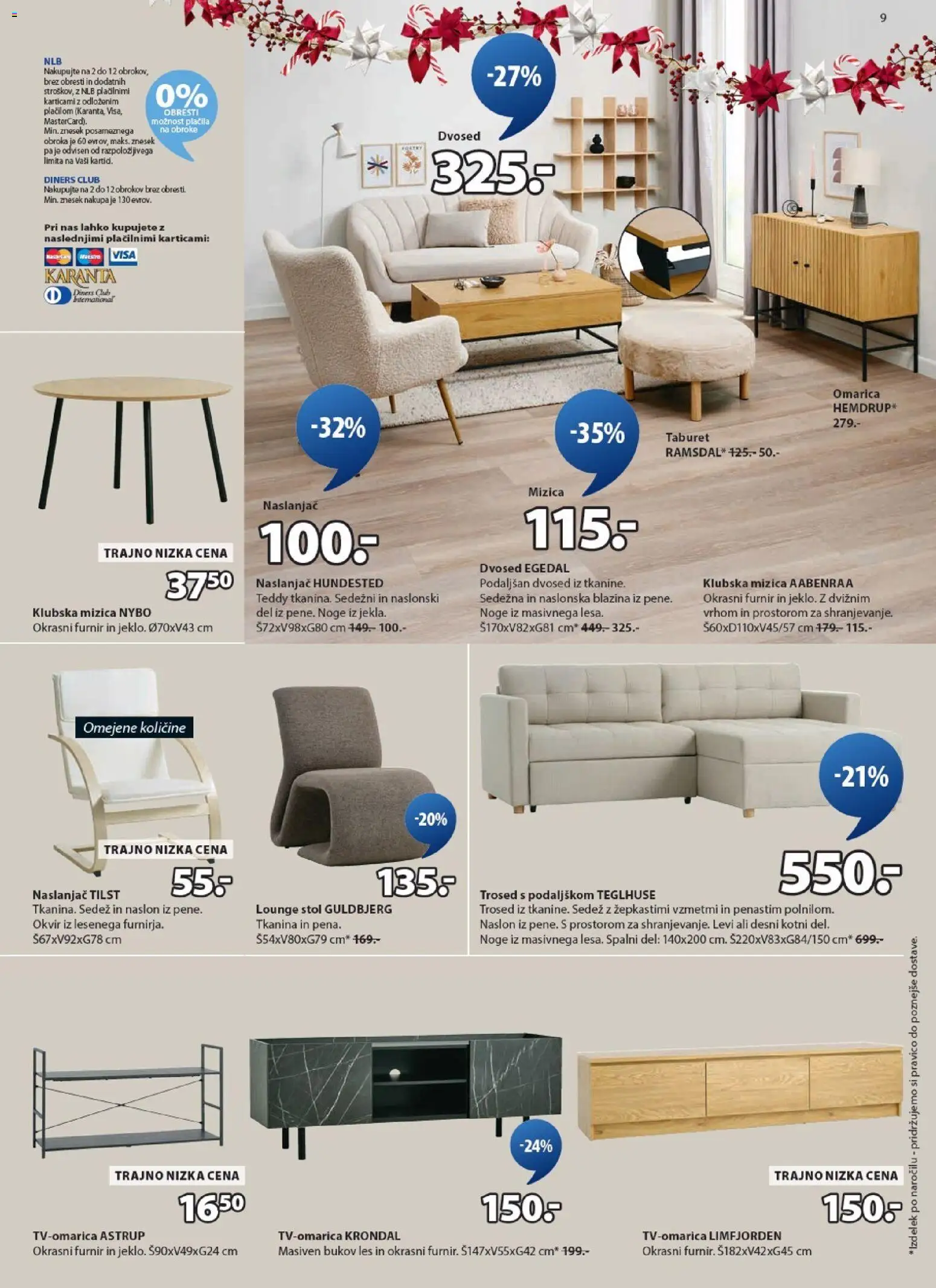 Novi JYSK katalog ponudbe – veljaven od 17.12.2025 | Stran: 9 | Izdelki: Mizica, Naslanjač, Trosed, Blazina