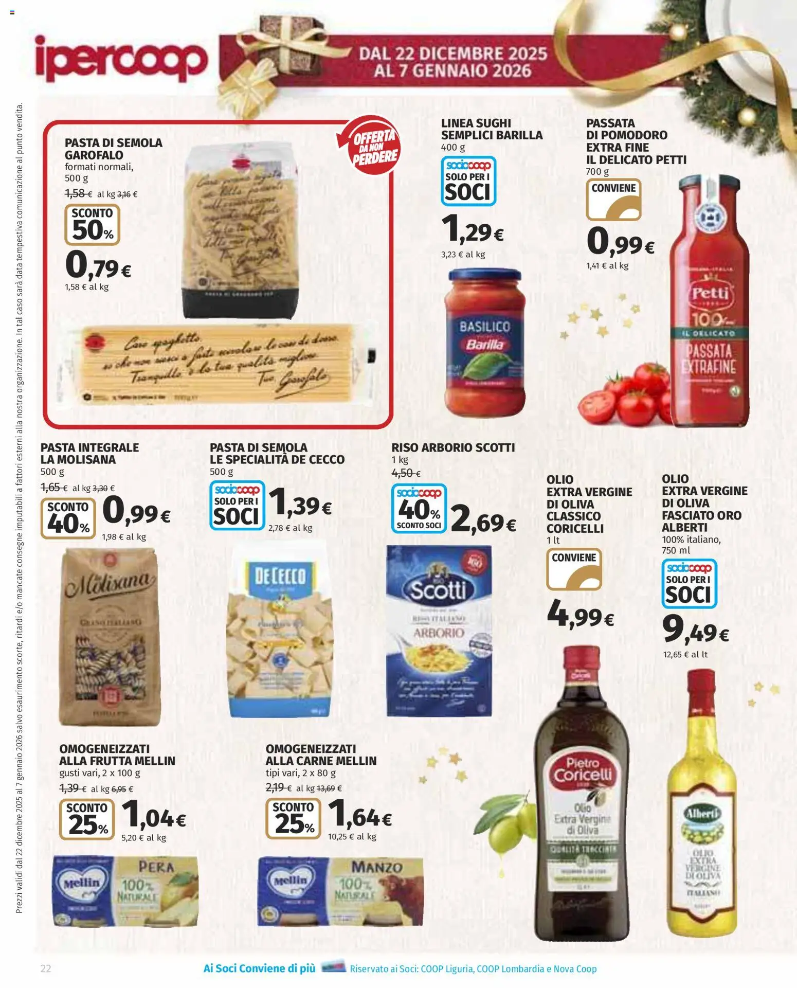 Volantino Ipercoop del 22.12.2025 | Pagina: 22 | Prodotti: Olio, Pasta, Data, Basilico