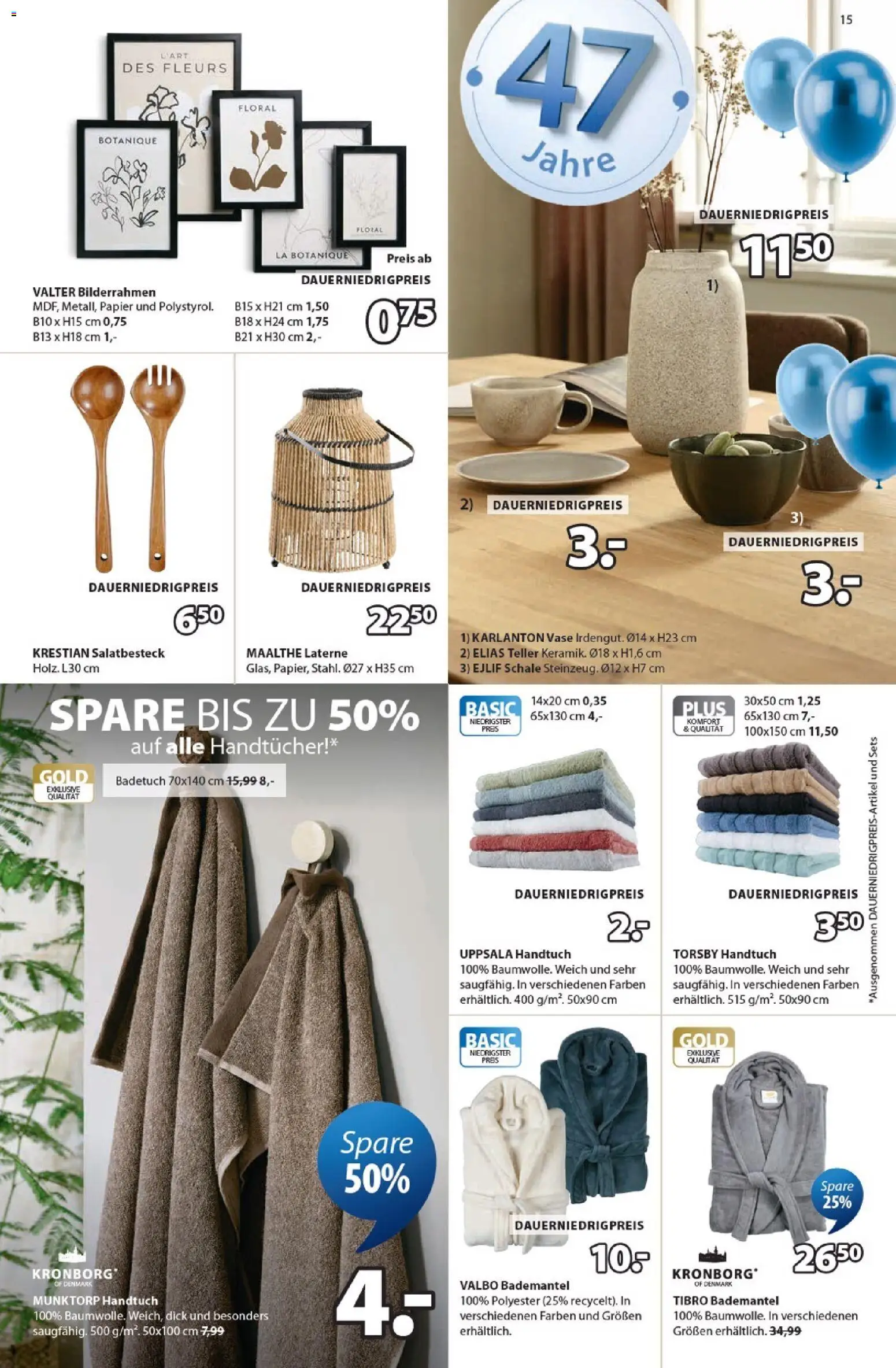 Prospekt JYSK  – gültig ab 15.02.2026 | Seite: 15 | Produkte: Vase, Bademantel, Bilderrahmen