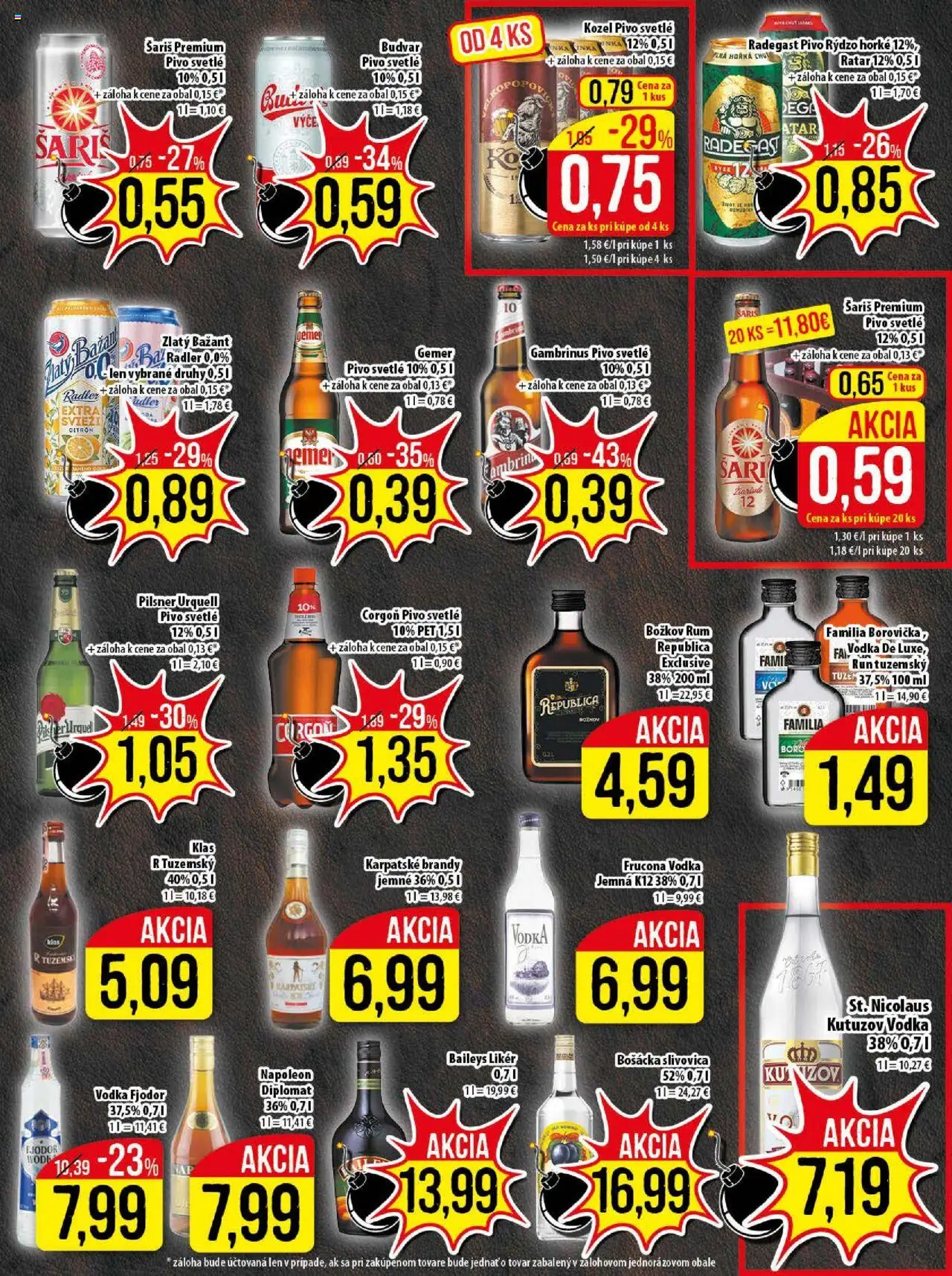 Nové Klas akcie – leták je platný od 06.10.2025 | Strana: 20 | Produkty: Božkov, Budvar, Brandy, Rum