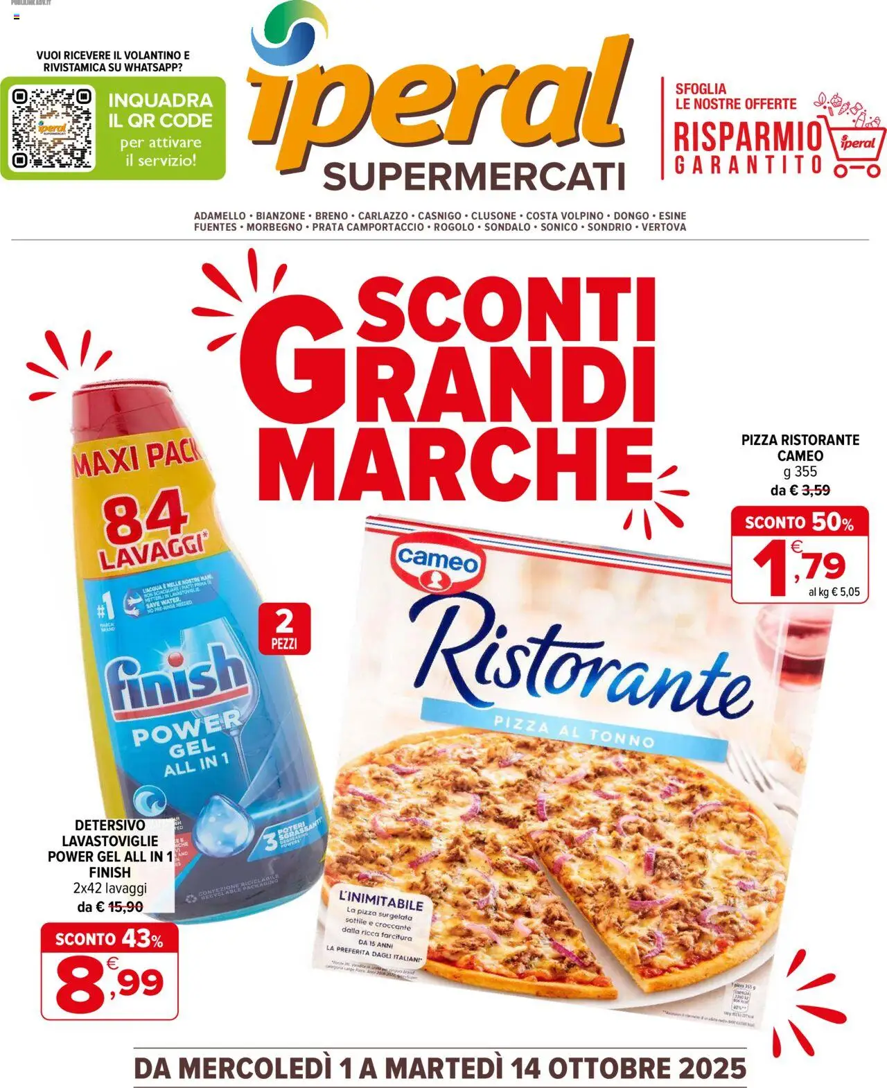 Volantino Iperal del 01.10.2025 | Pagina: 1 | Prodotti: Pizza, Lavastoviglie, Tonno