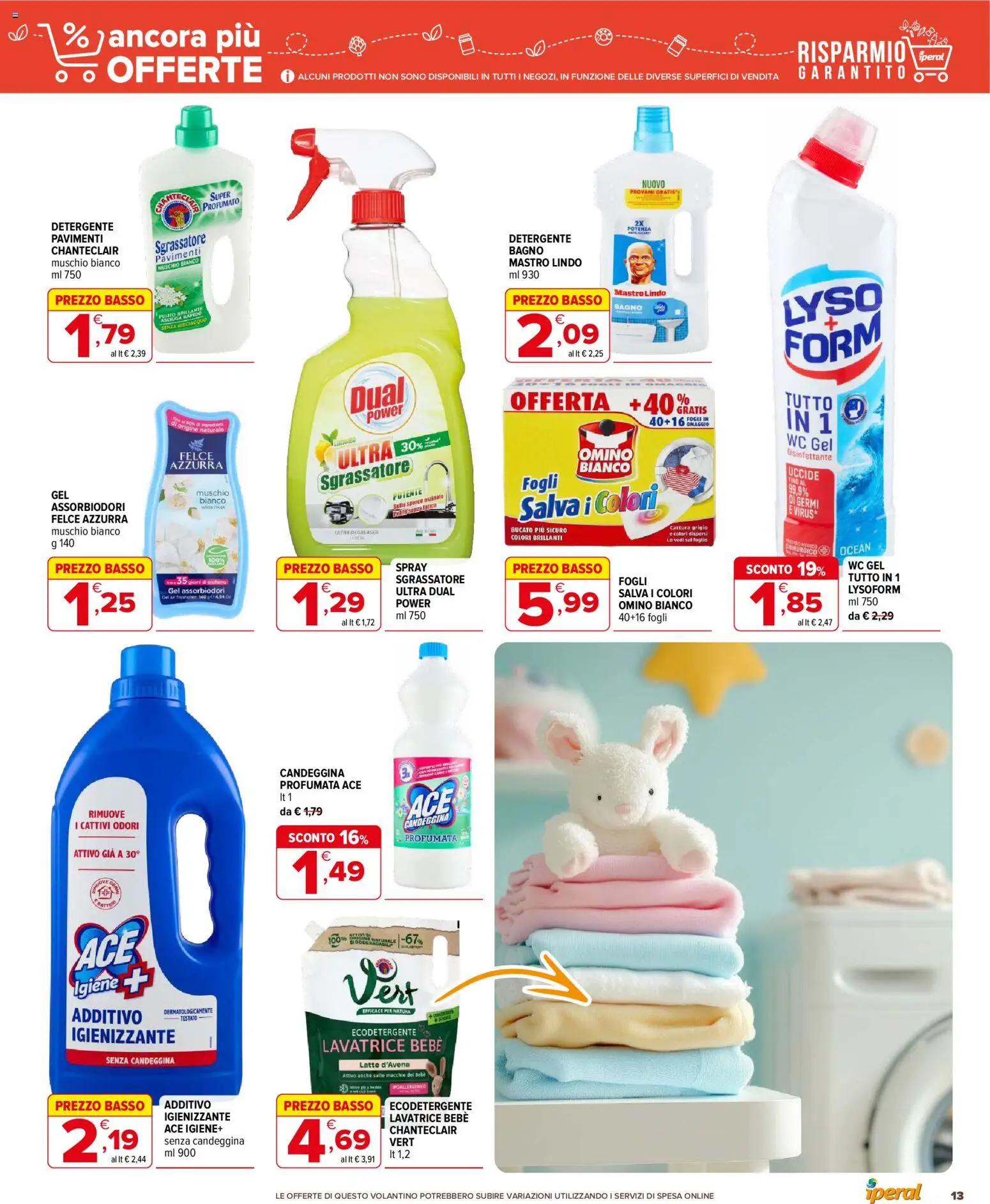 Volantino Iperal del 03.01.2026 | Pagina: 13 | Prodotti: Latte, Lavatrice, WC, Bagno