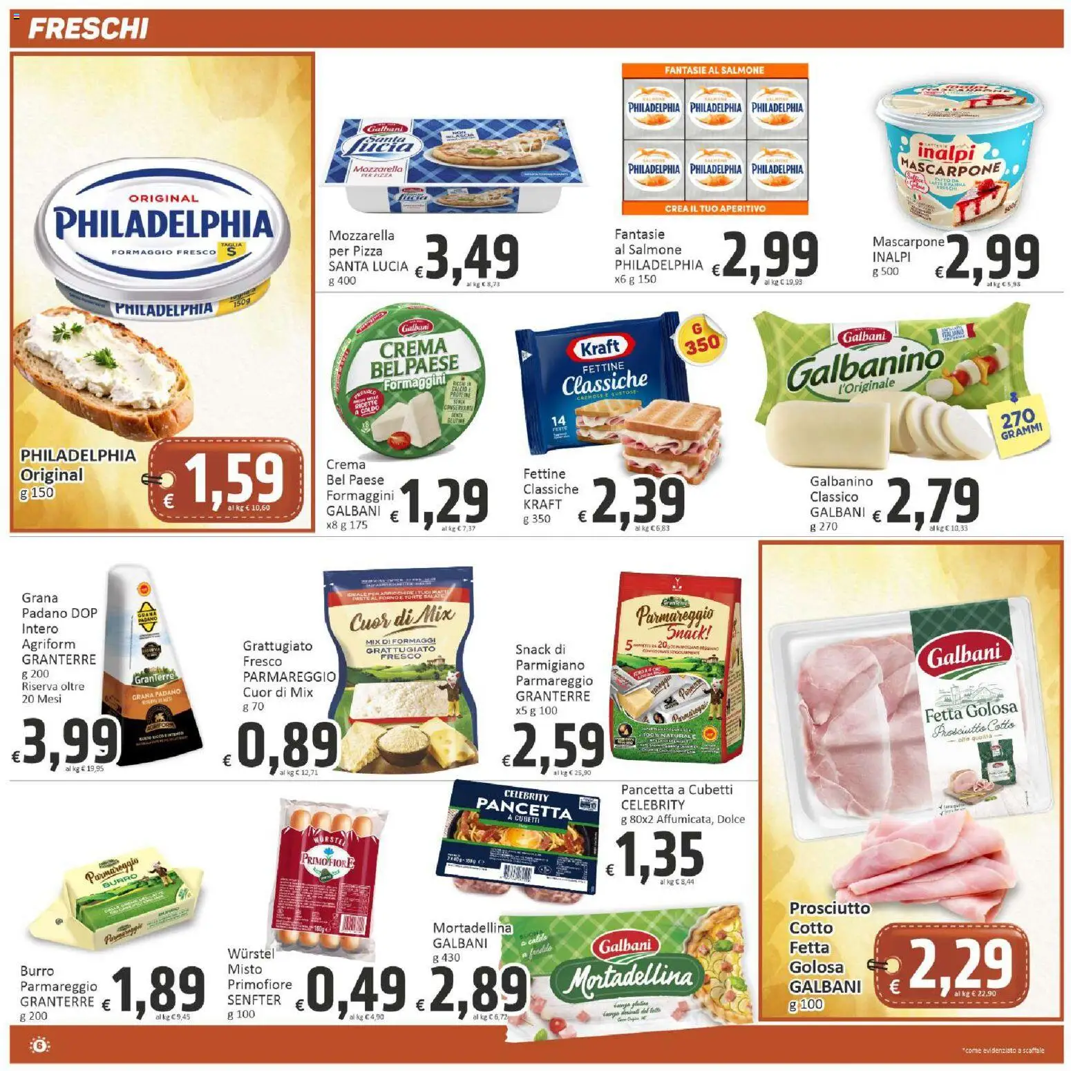 Volantino Paghi Poco del 03.03.2026 | Pagina: 6 | Prodotti: Prosciutto Cotto, Mozzarella, Grana Padano, Parmigiano
