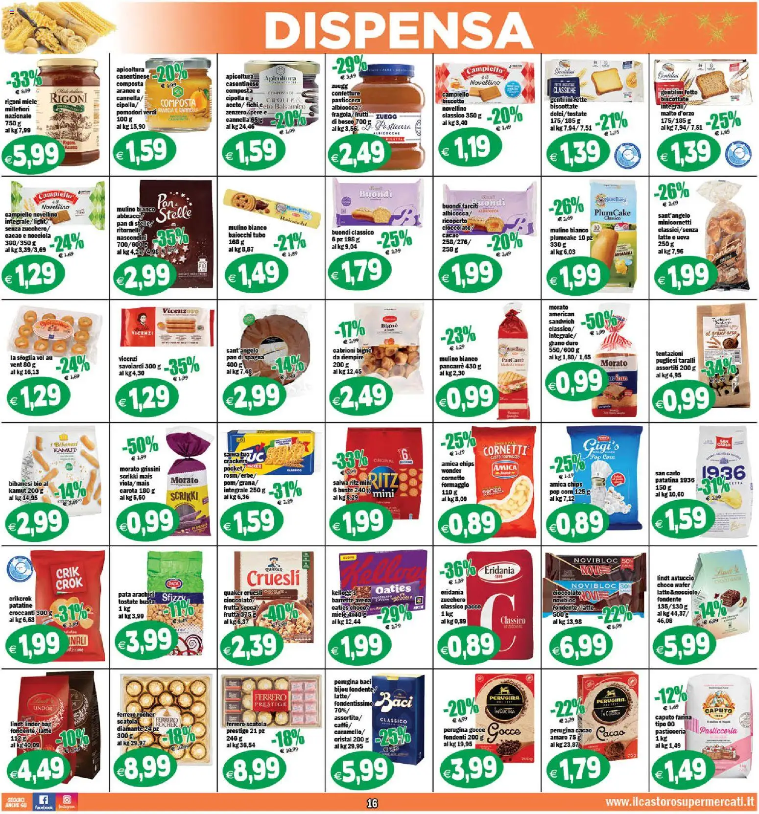 Volantino Il Castoro del 16.12.2025 | Pagina: 16 | Prodotti: Tubo, Crackers, Mais, Arachidi