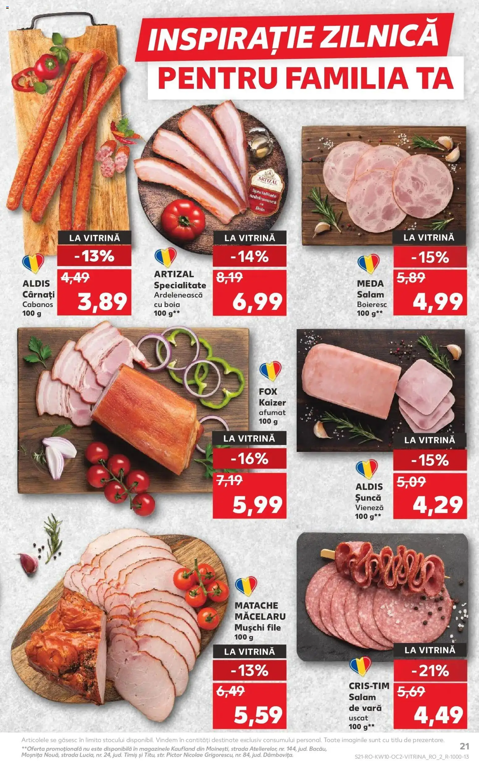Noul catalog Kaufland – valabil de la 04.03.2026 | Pagină: 21 | Produse: Vitrină, Bacon, Salam, Cârnați