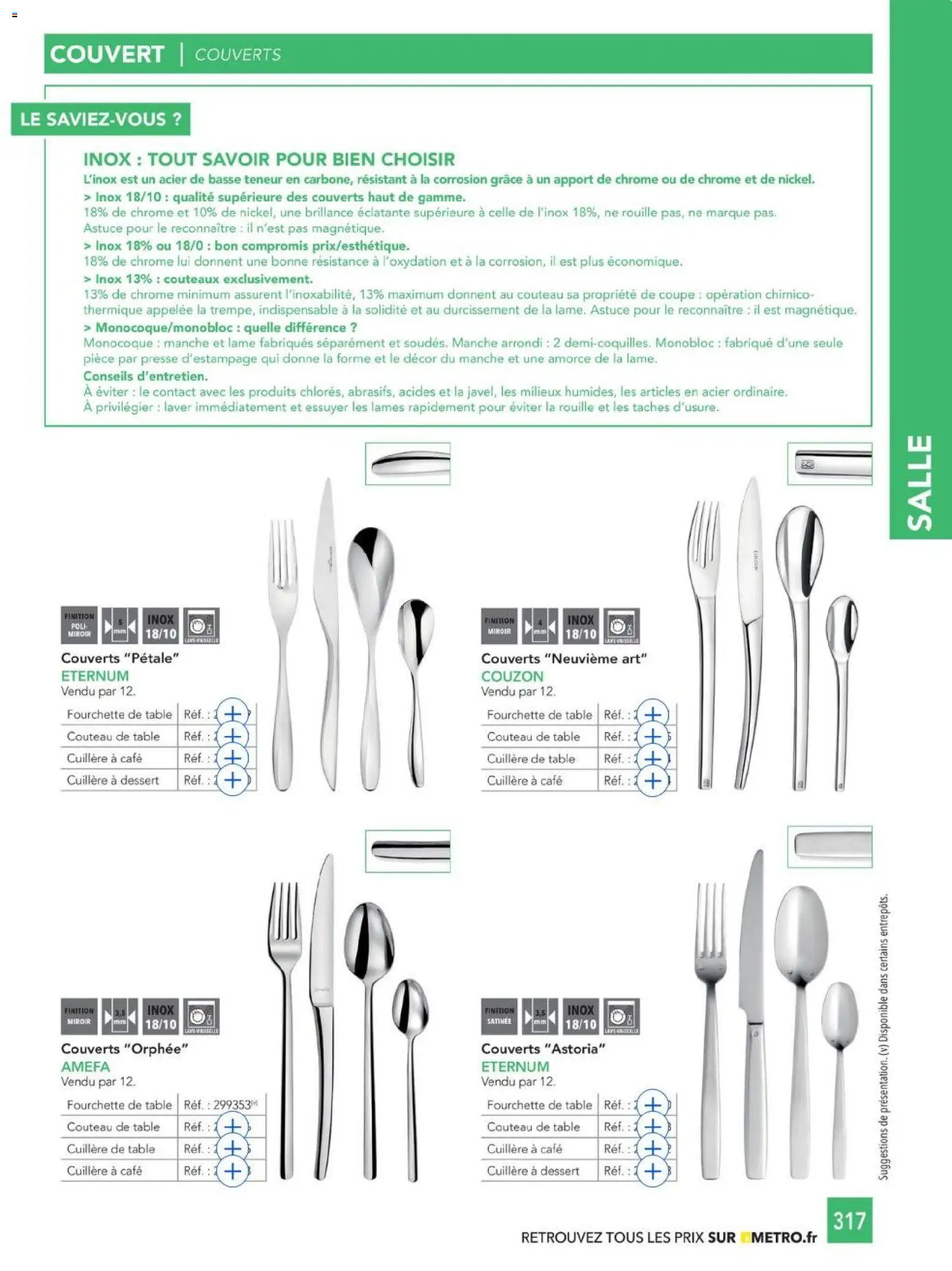 {H1} | Page: 317 | Produits: Couteau, Table, Miroir, Café