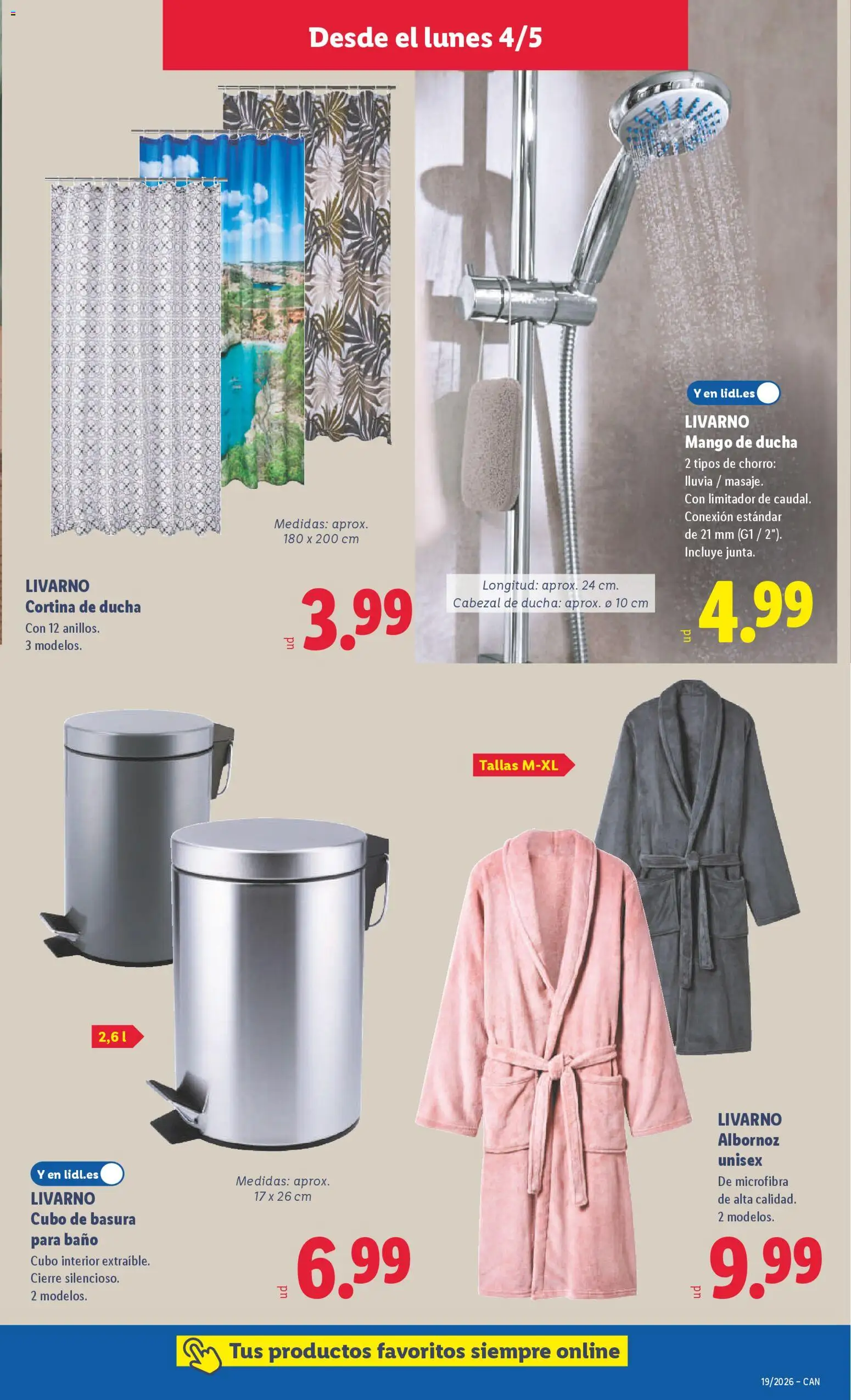 Lidl folleto de bazar │ válido desde el 04.05.2026 | Página: 13 | Productos: Cortina, Cabezal de ducha, Ρούτερ, Ducha