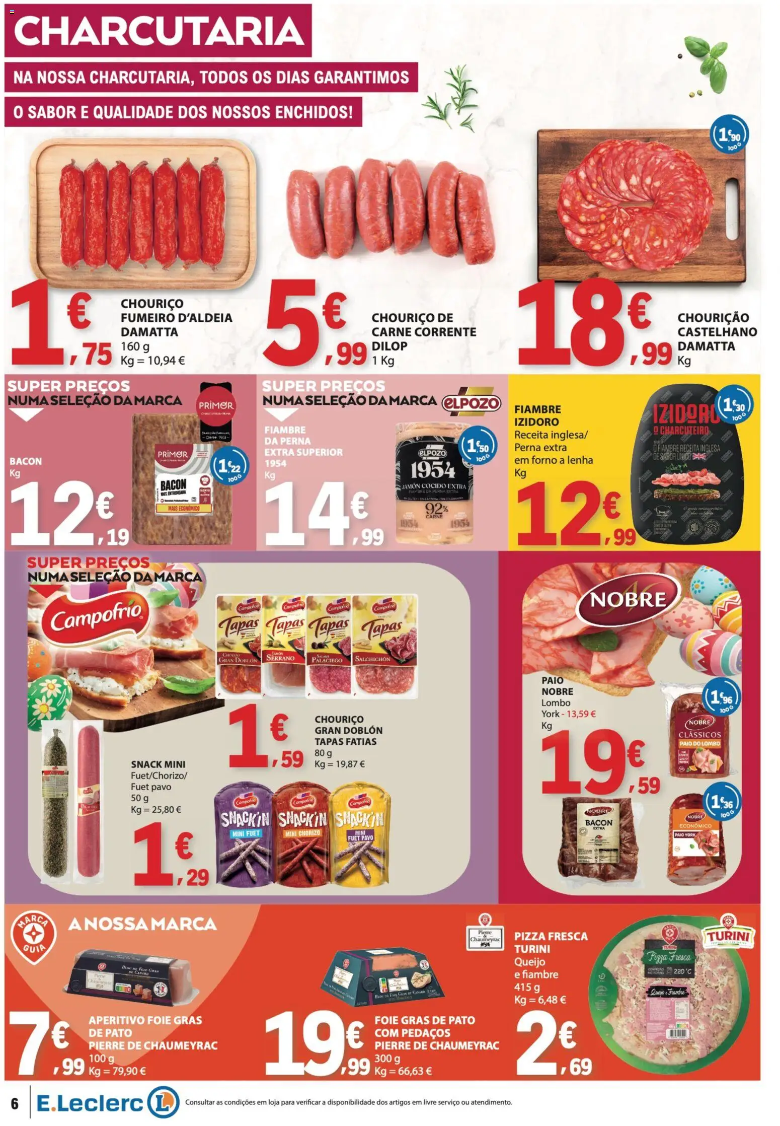 E.Leclerc folheto │ válido de 26.03.2026 | Página: 6 | Produtos: Forno, Primer, Chouriço, Carne