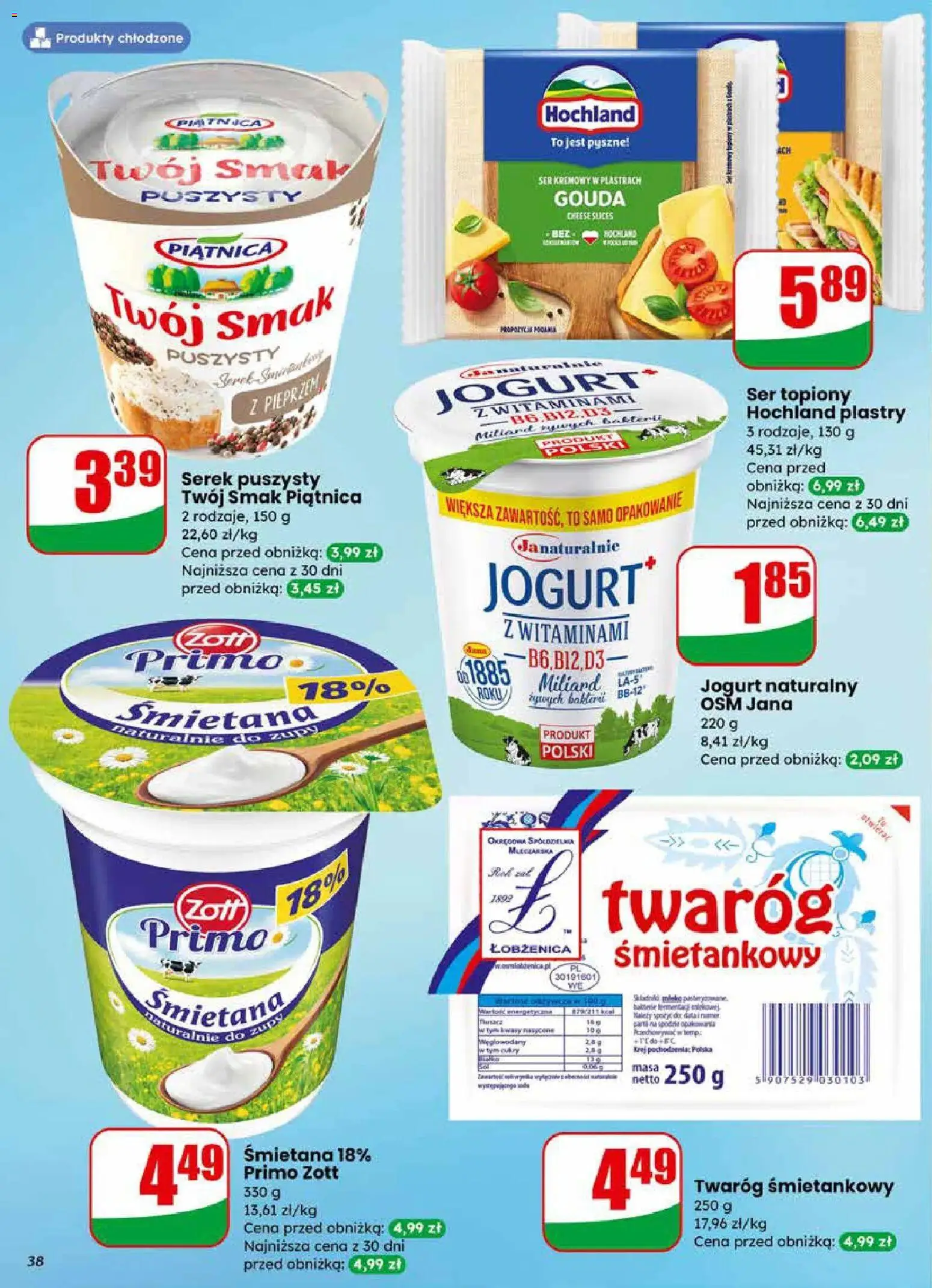Dino Gazetka od 25.02.2026 | Strona: 38 | Produkty: Ser topiony, Jogurt, Twaróg, Twaróg śmietankowy