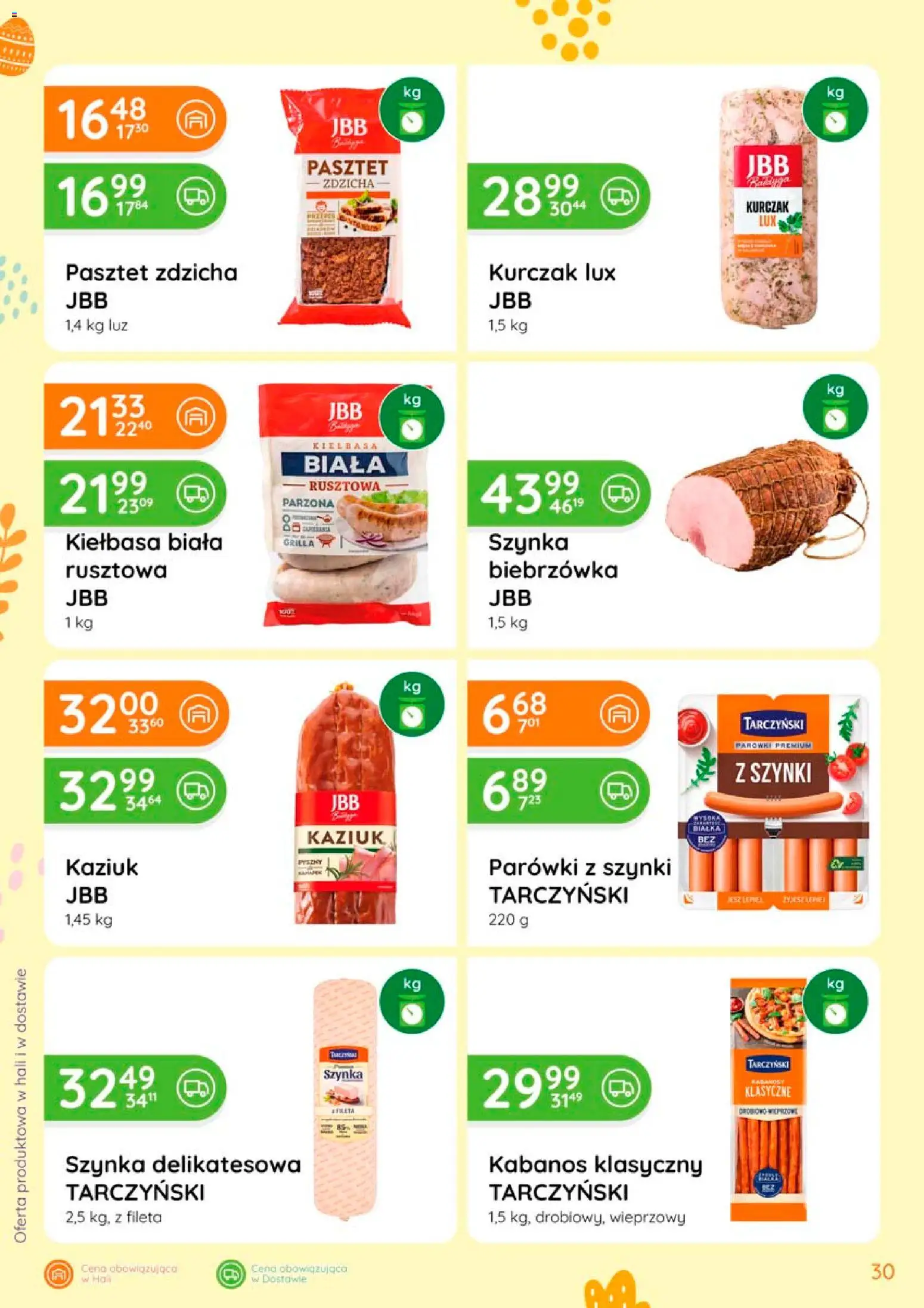 Eurocash gazetka - Oferta Produktowa od 05.03.2026 | Strona: 30 | Produkty: Kurczak, Parówki z szynki, Parówki, Szynka