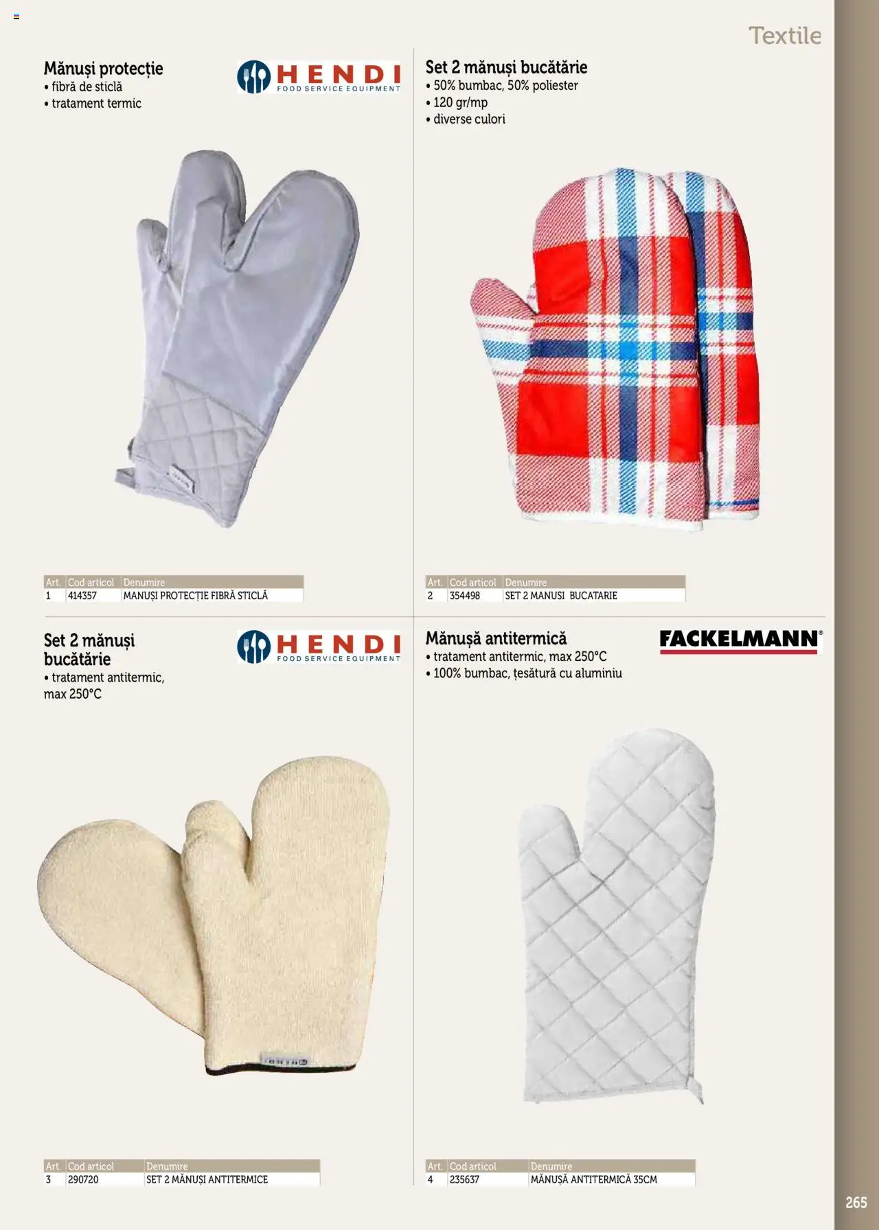 Noul catalog Metro – valabil de la 17.09.2025 | Pagină: 265 | Produse: Mănuși, Bucătărie