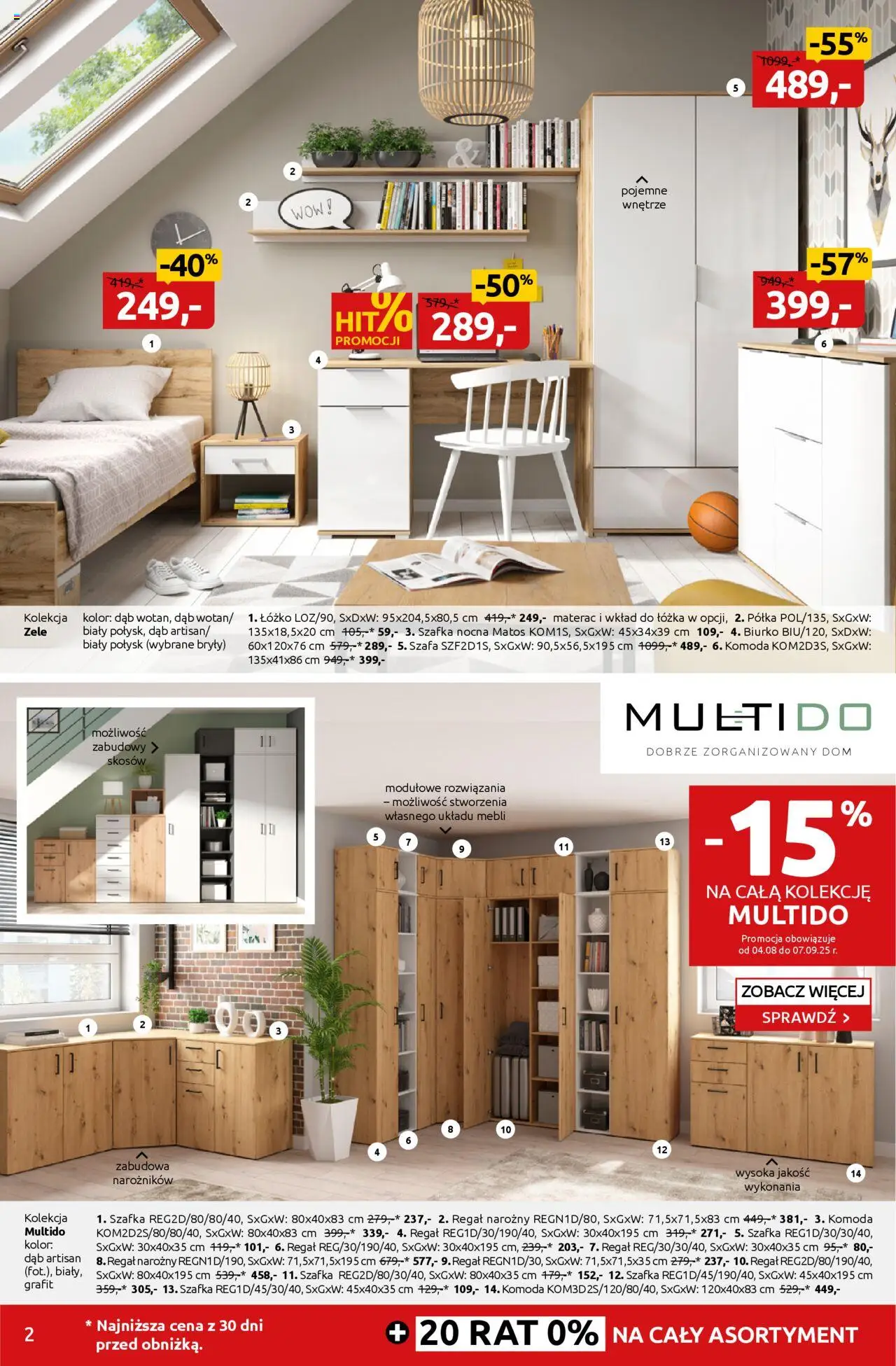 Black Red White promocje od 04.08.2025 | Strona: 2 | Produkty: Materac, Szafa, Biurko, Regał