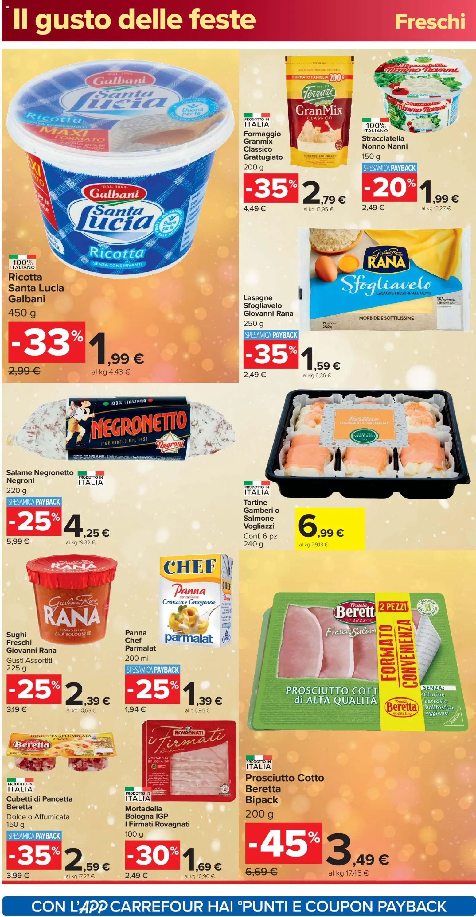 Volantino Carrefour del 16.12.2025 | Pagina: 20 | Prodotti: Salame, Panna, Sale, Stracciatella