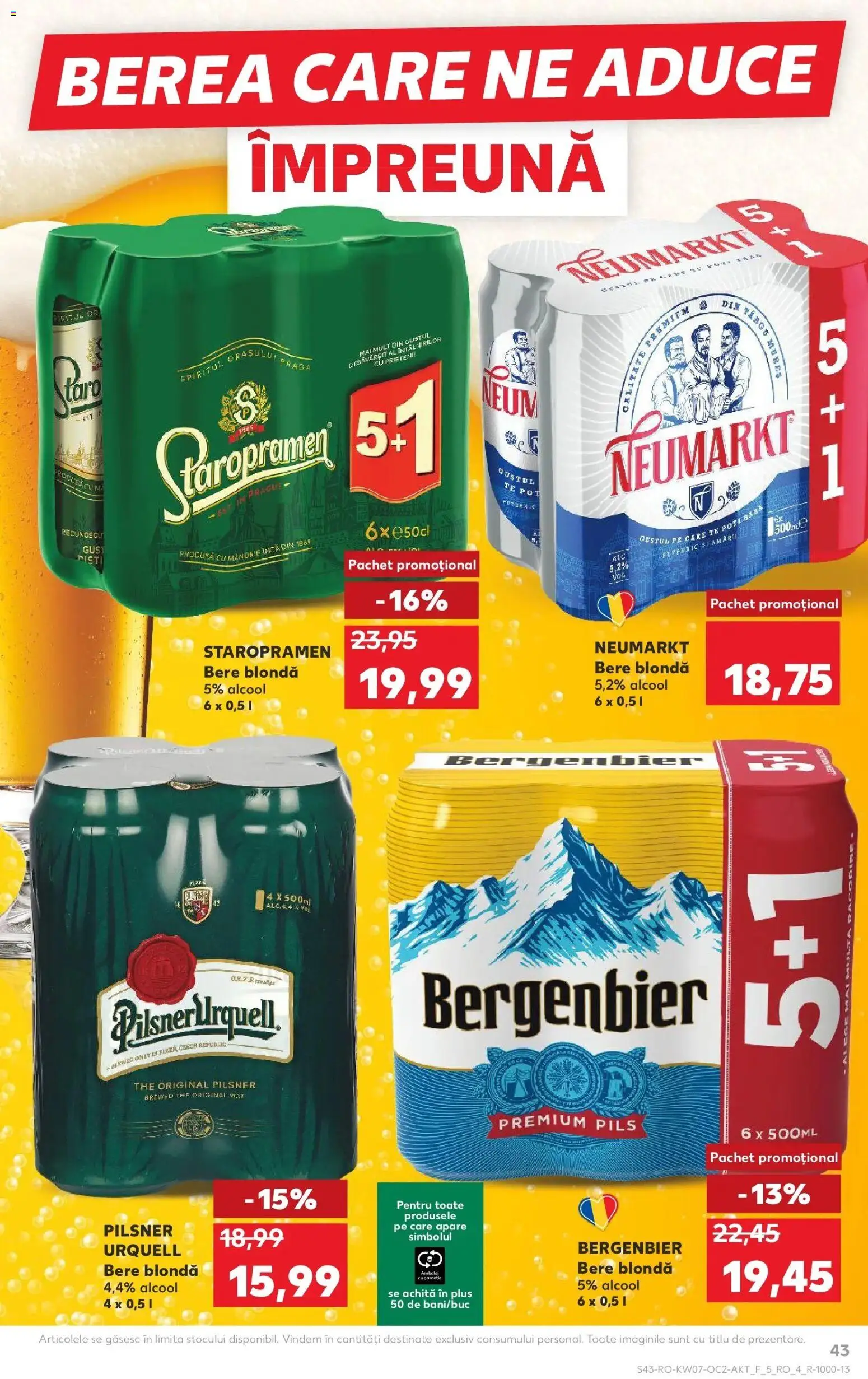 Noul catalog Kaufland – valabil de la 11.02.2026 | Pagină: 43 | Produse: Bere, Plastik Kulübe