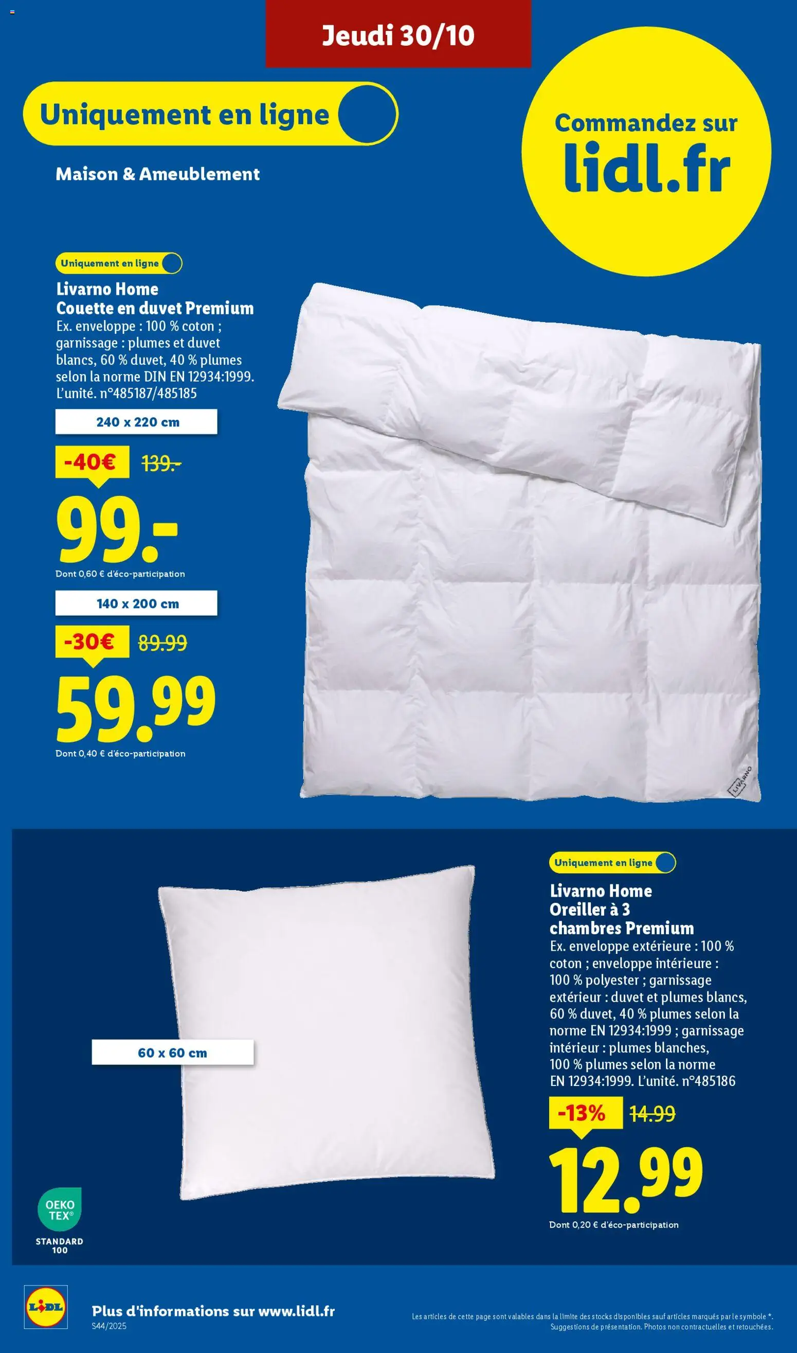 {H1} | Page: 51 | Produits: Coton, Enveloppe, Oreiller, Couette