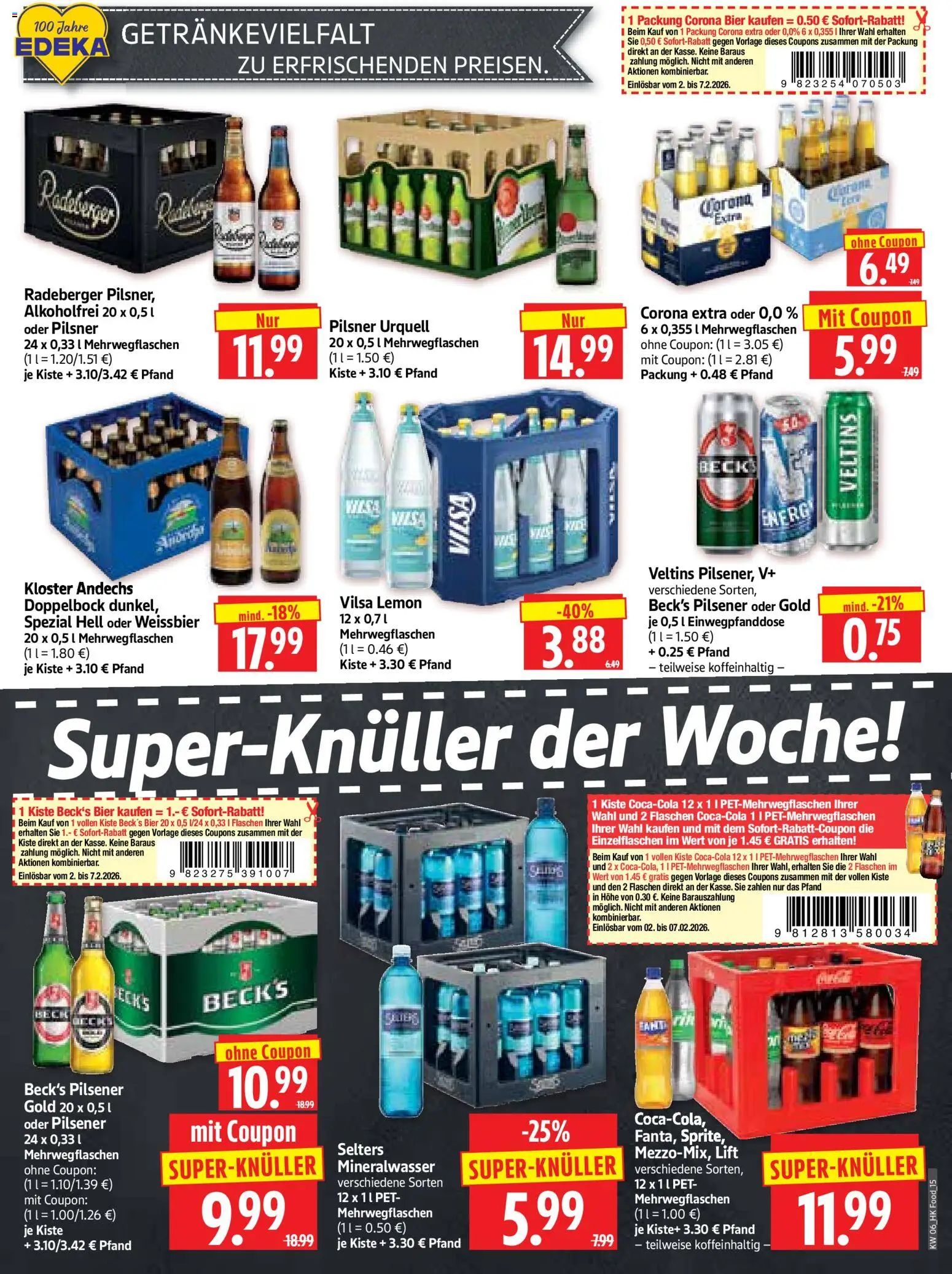 HERKULES Prospekt 	 – gültig ab 02.02.2026 | Seite: 15 | Produkte: Bier, Weißbier, Mineralwasser, Pilsner urquell